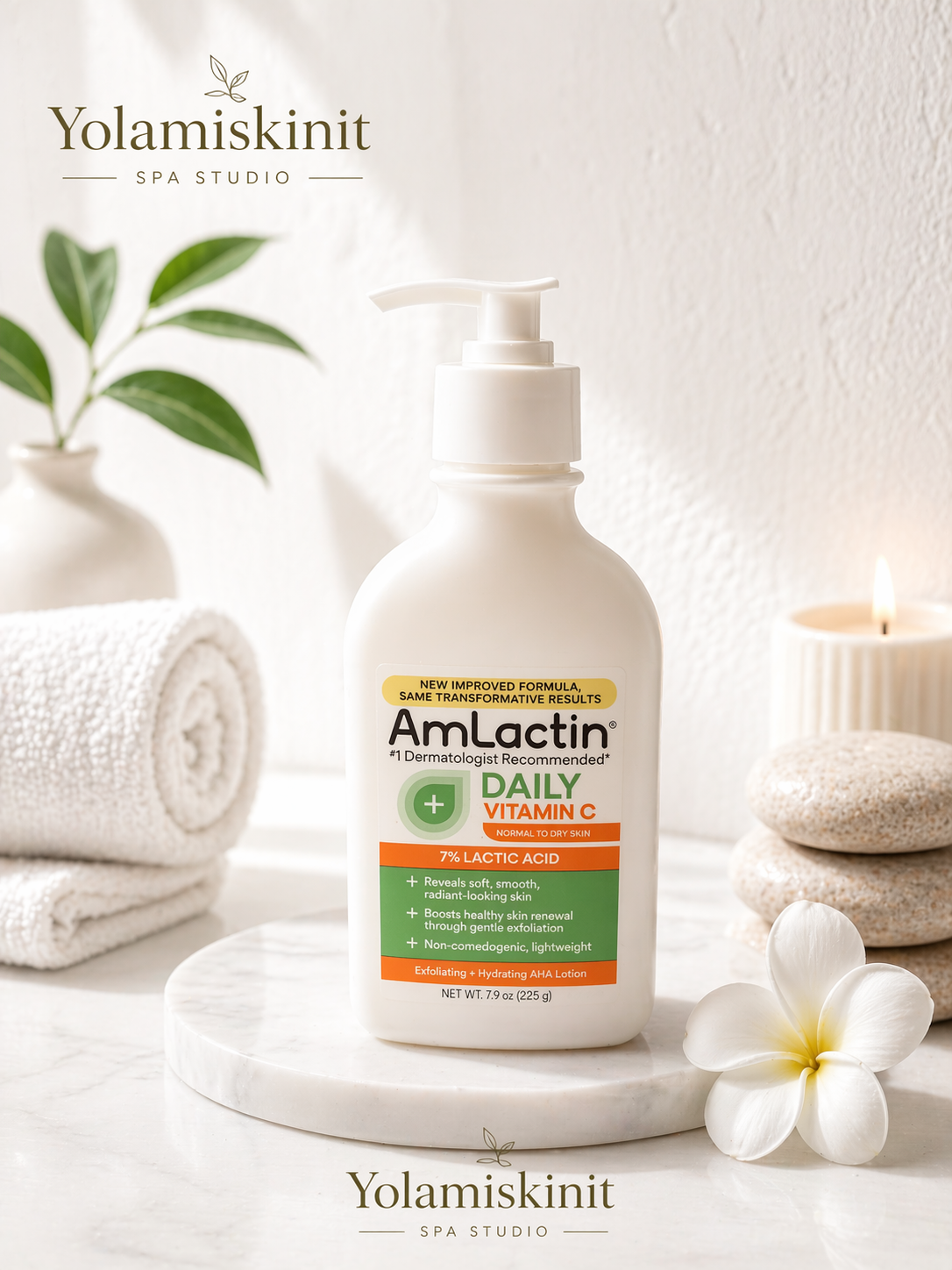 AmLactin Daily Vitamin C 7% Lactic Acid Lotion – Brightening & Smoothing Body Lotion
