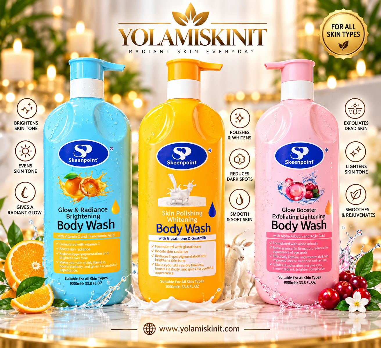 Skeenpoint Brightening Body Wash 1000ml