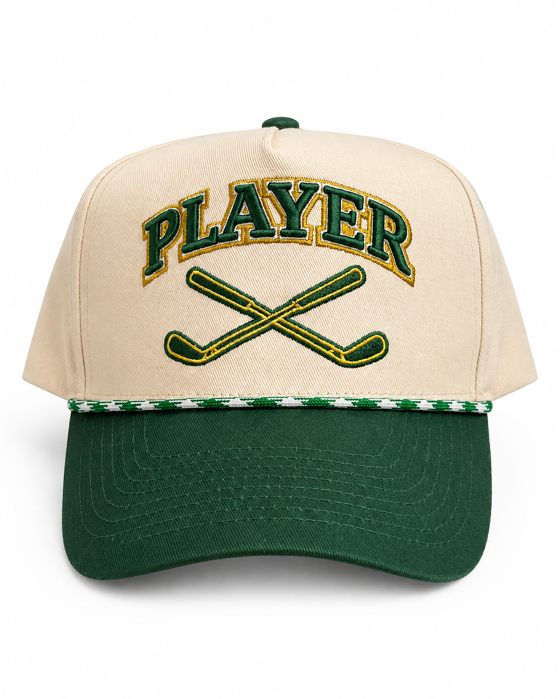 Cream | Green Players Golf Hat