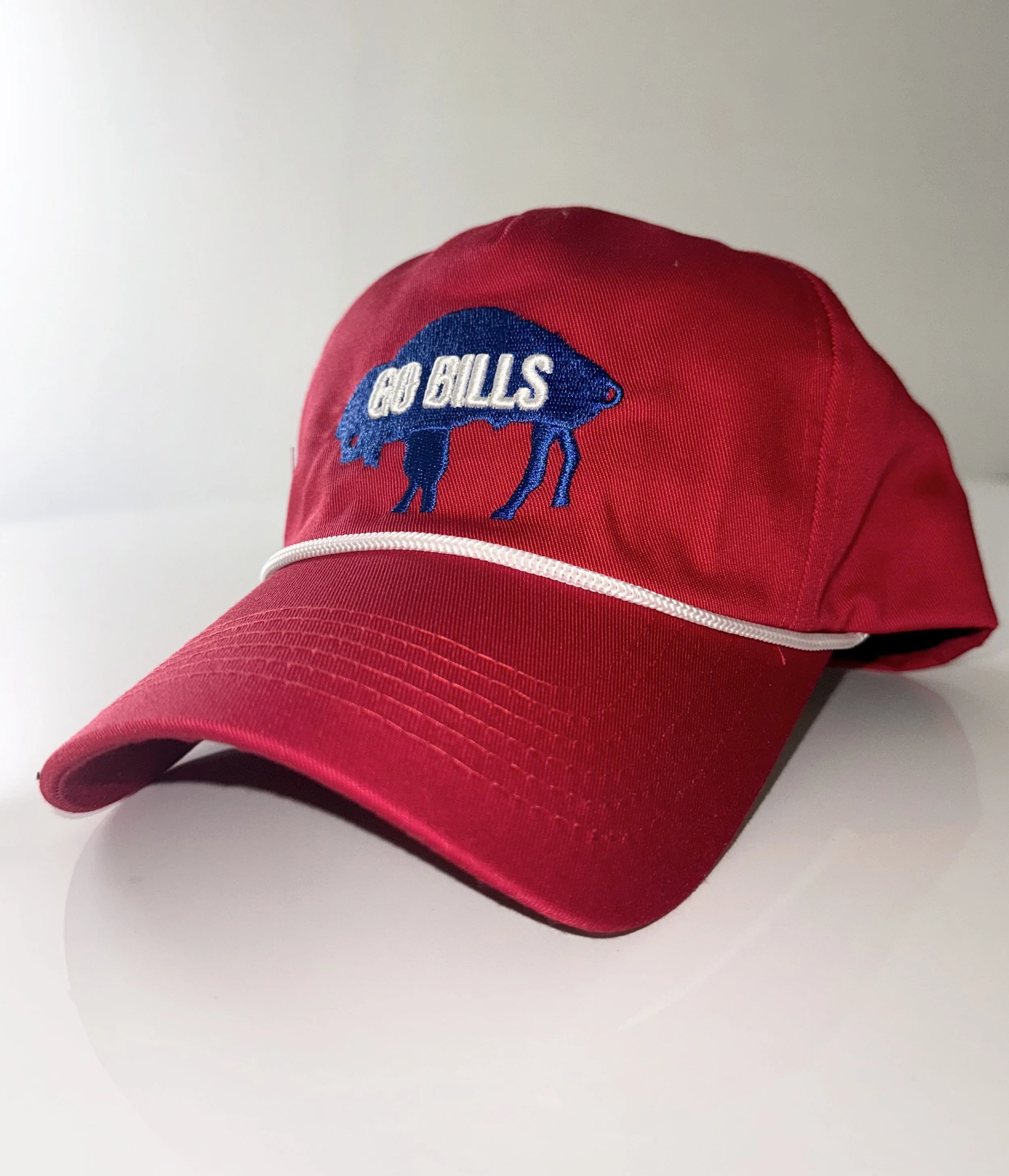 Red GO BILLS Retro Snapback Hat