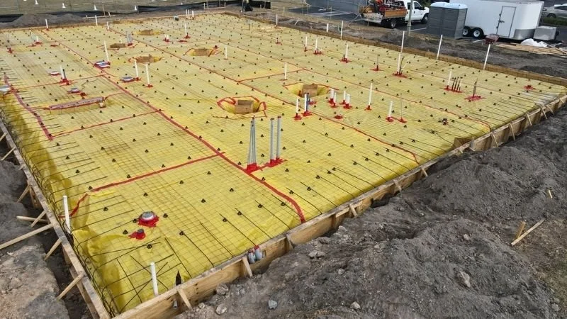 Commercial plumbing foundation rough-in installation by Keene Plumbing Services in Florida.