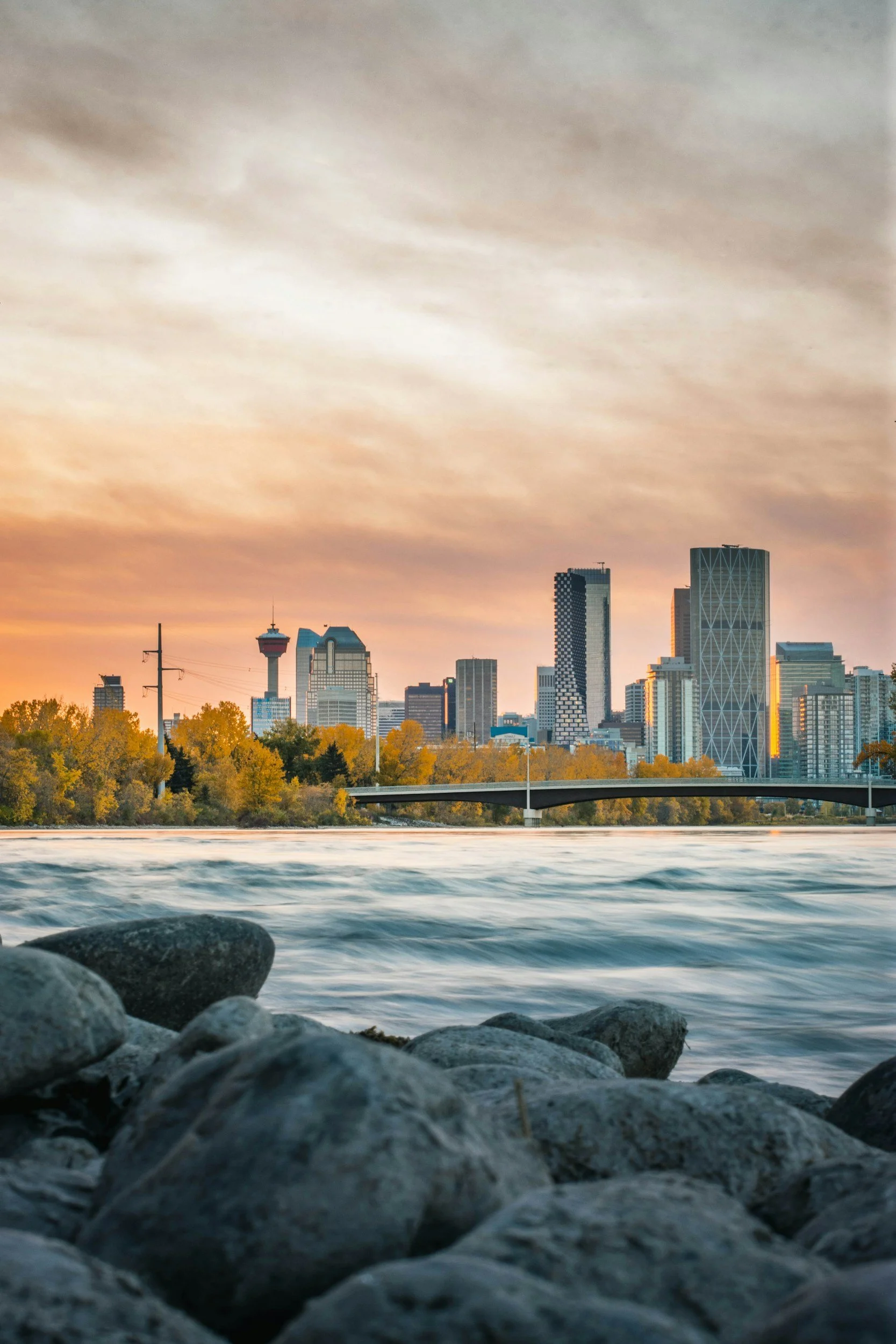 Calgary skyline from the Bow River
