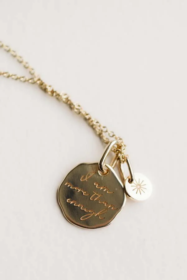 Necklace from Paris Jewellers collaboration with Cecilia Kissel featuring meaningful engraved message