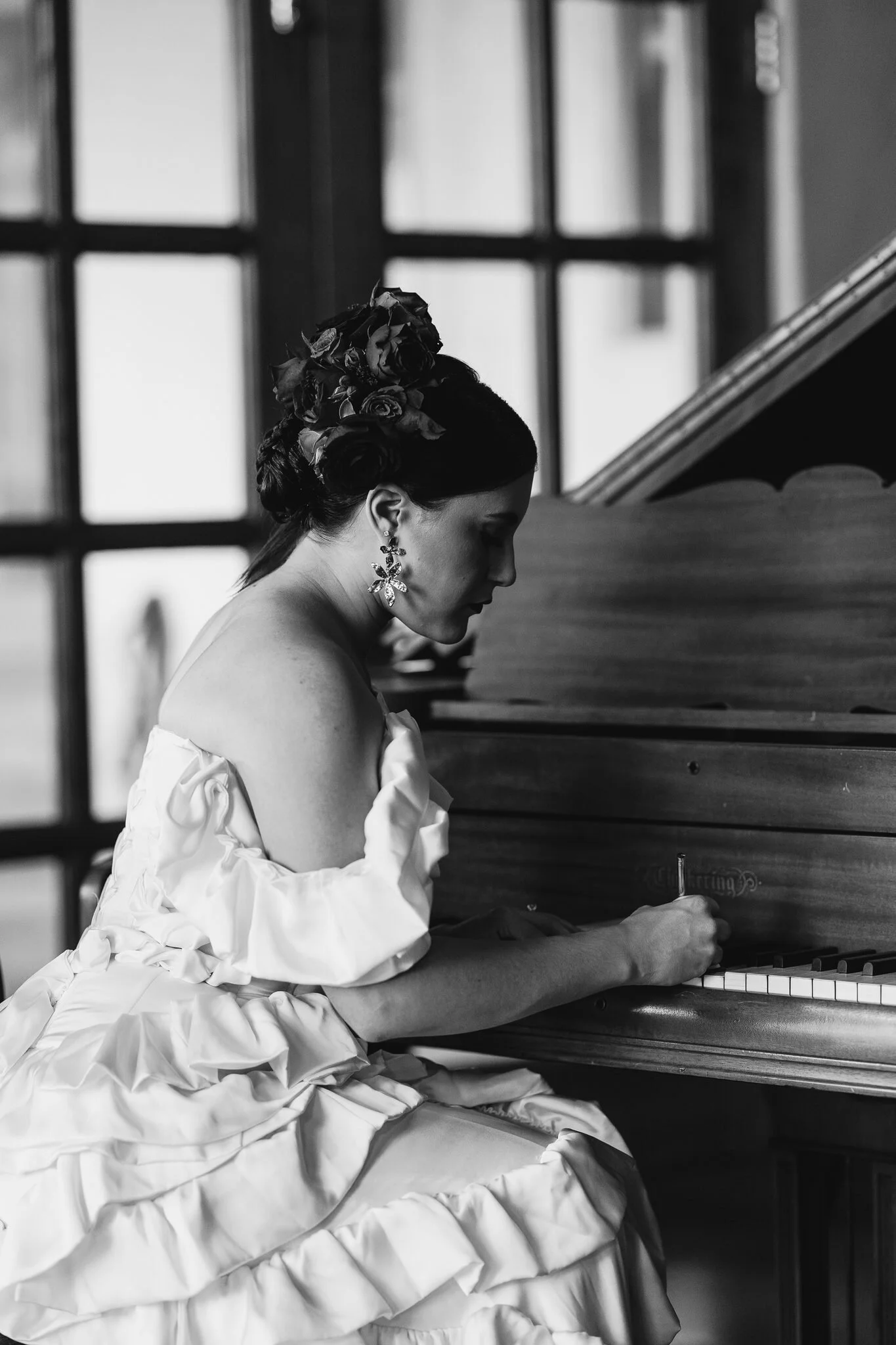 Bride writing her vows
