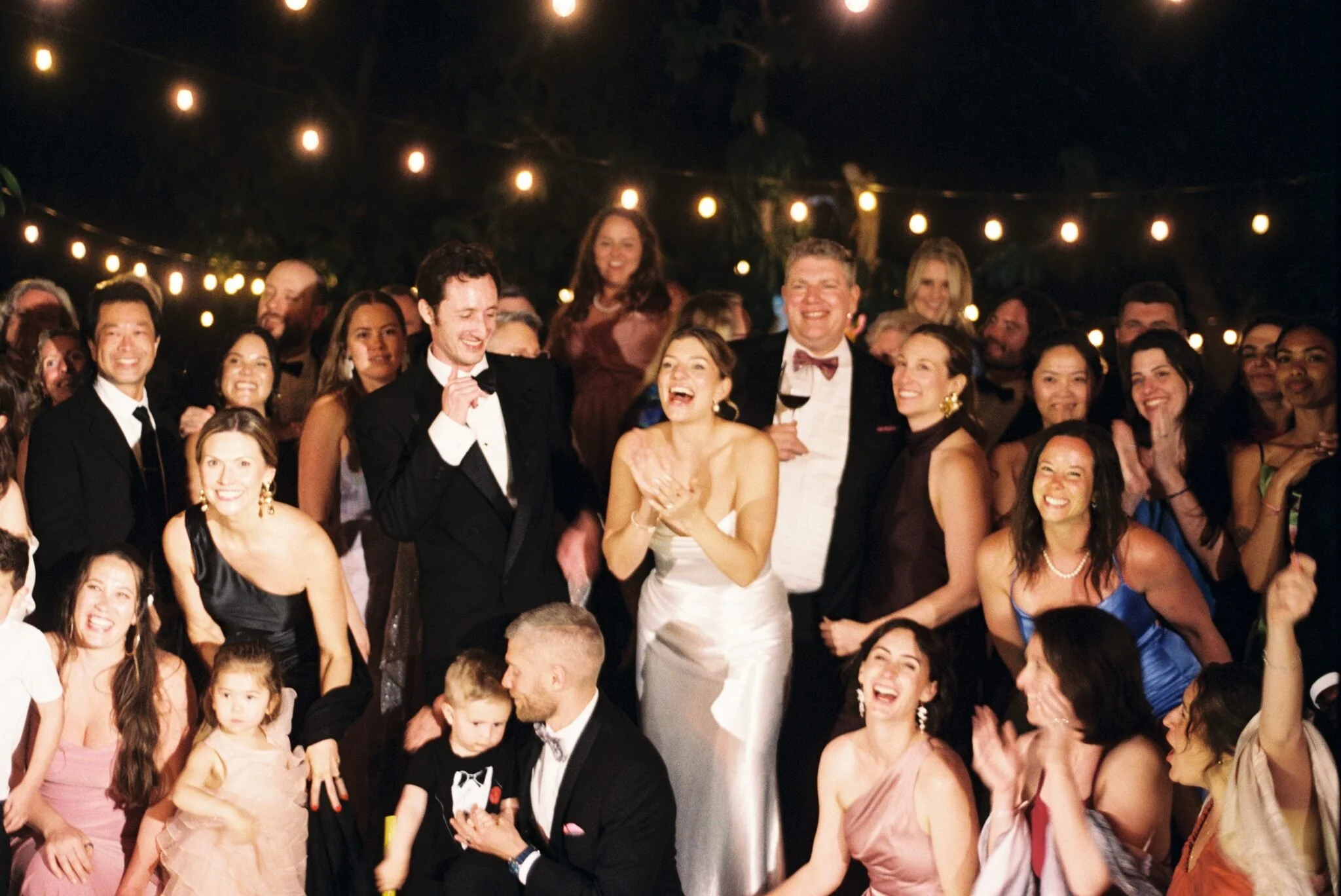 Wedding Group photo on the dance floor during Reception