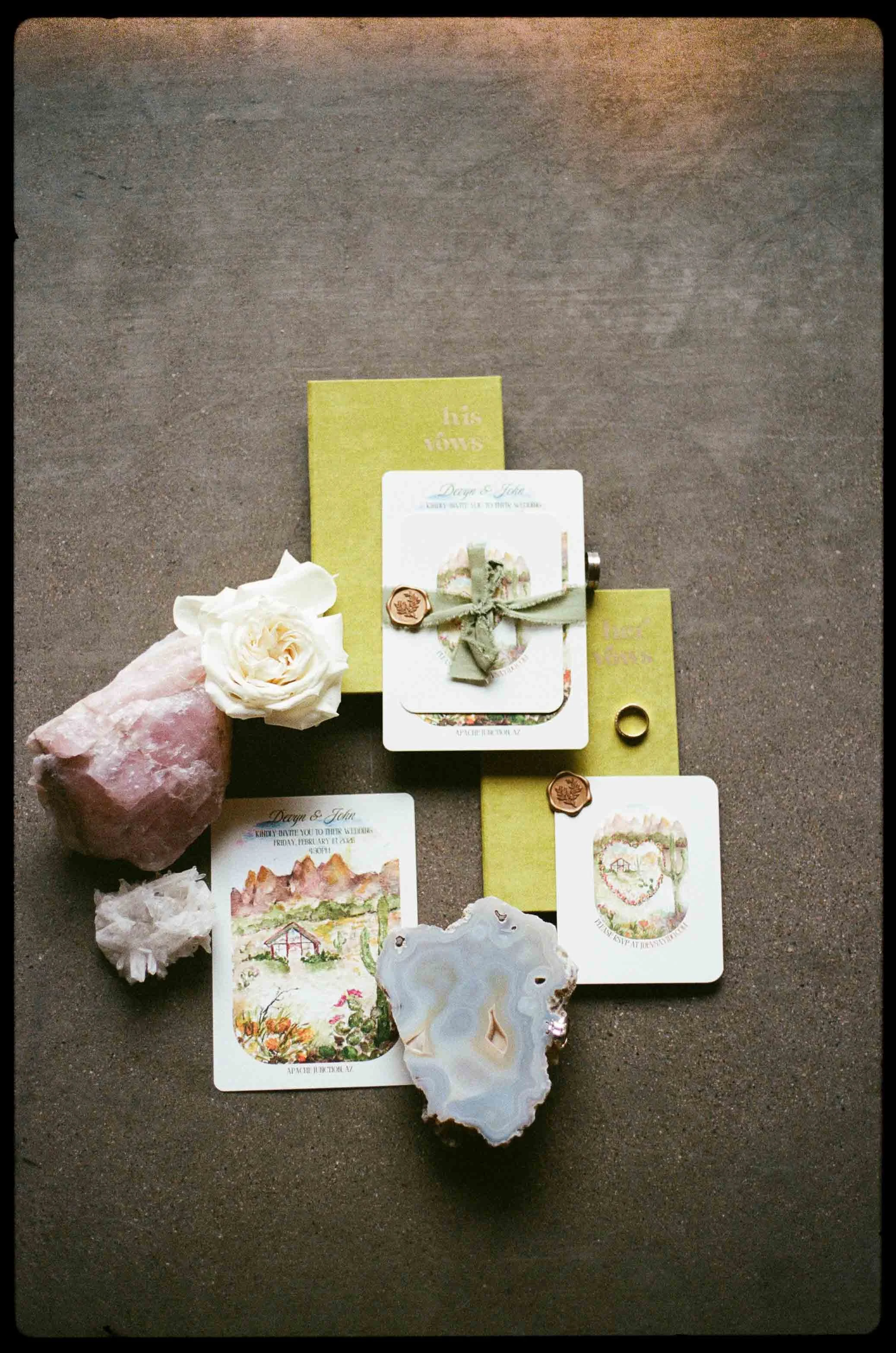 Wedding details on film