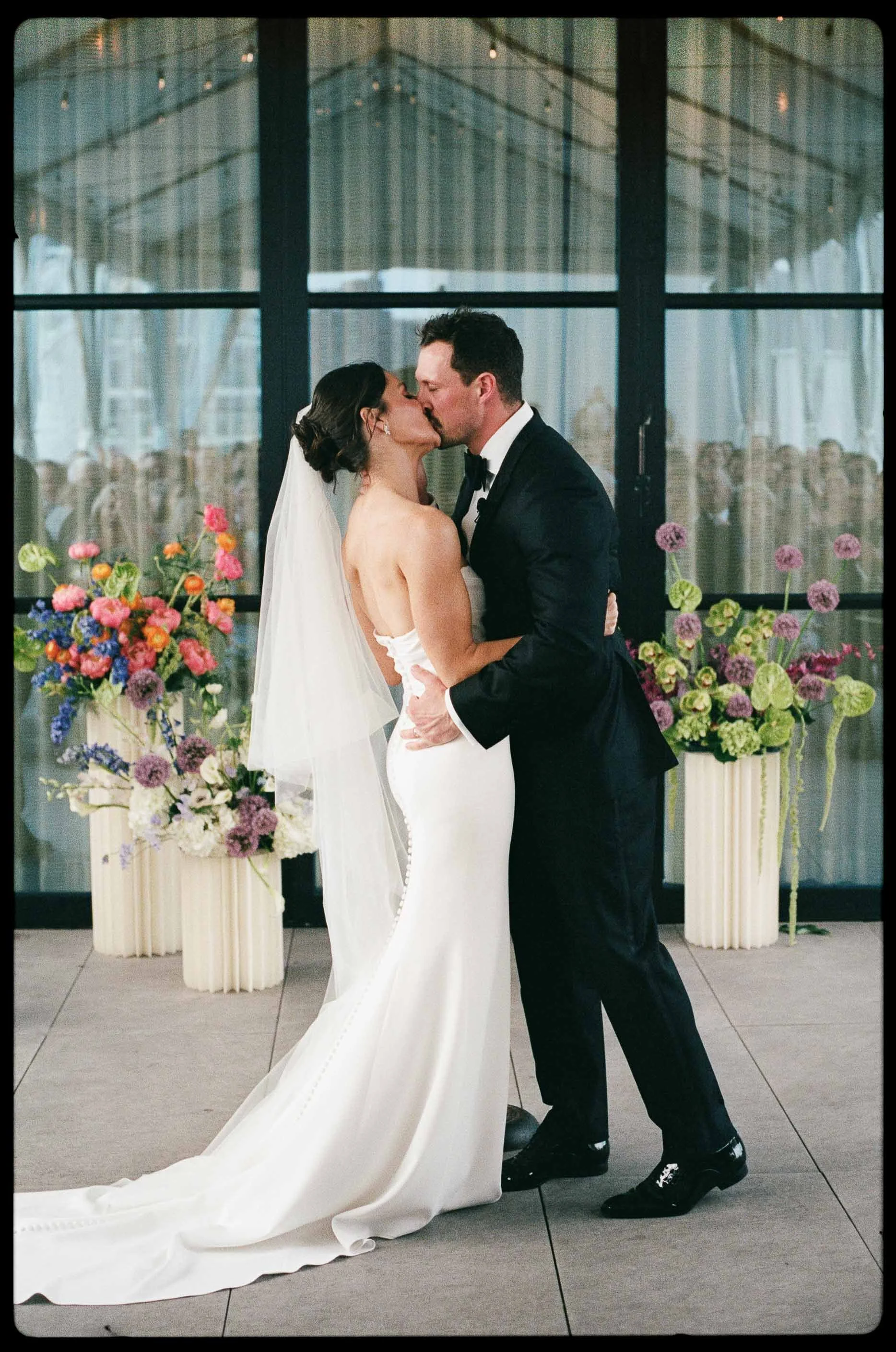 Bride and Groom First Kiss