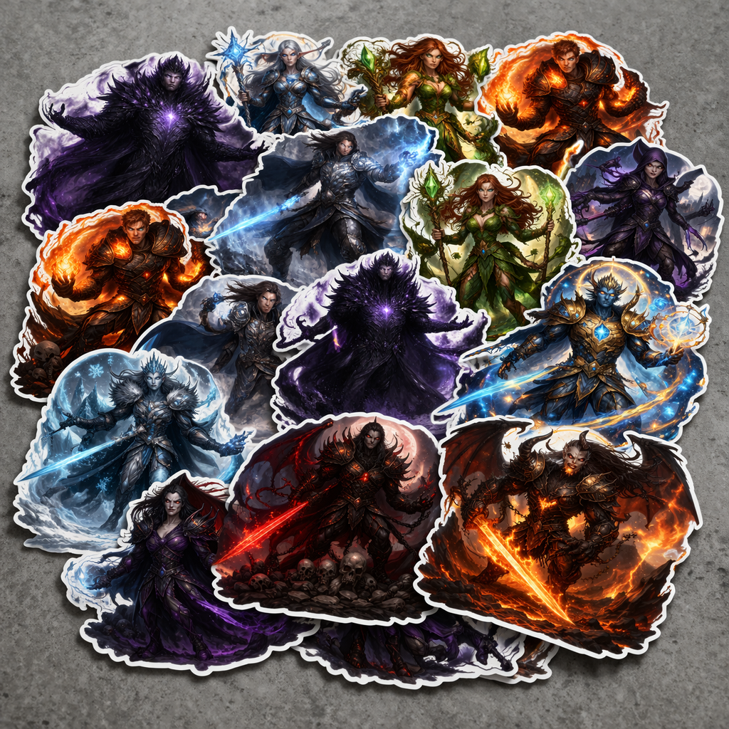 AETHERION COLLECTOR STICKER SET — “VEIL OF THE TENFOLD SKY”