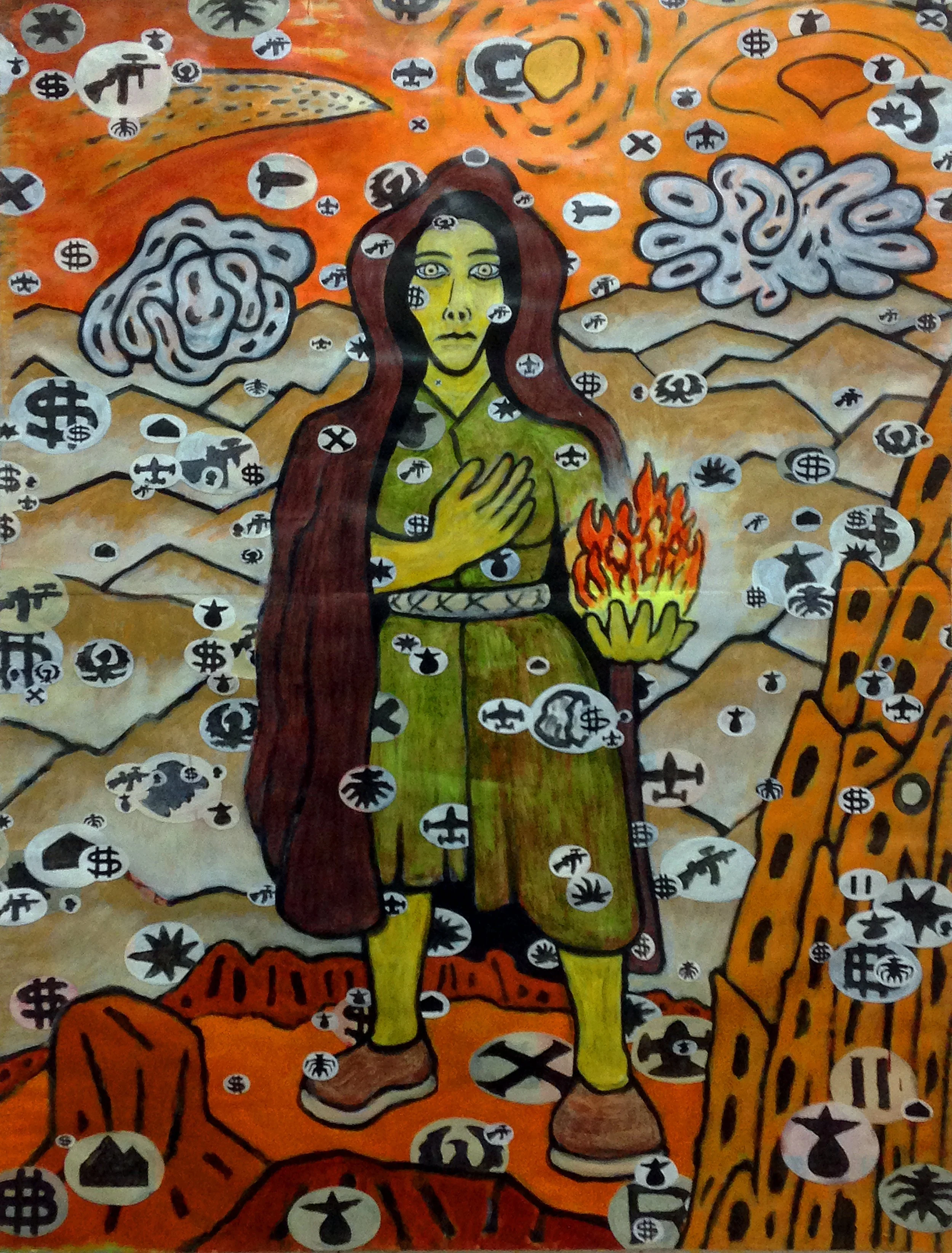 Stephen Killick, Hope, acrylic on Fabriano paper, 150cm x 120cm.