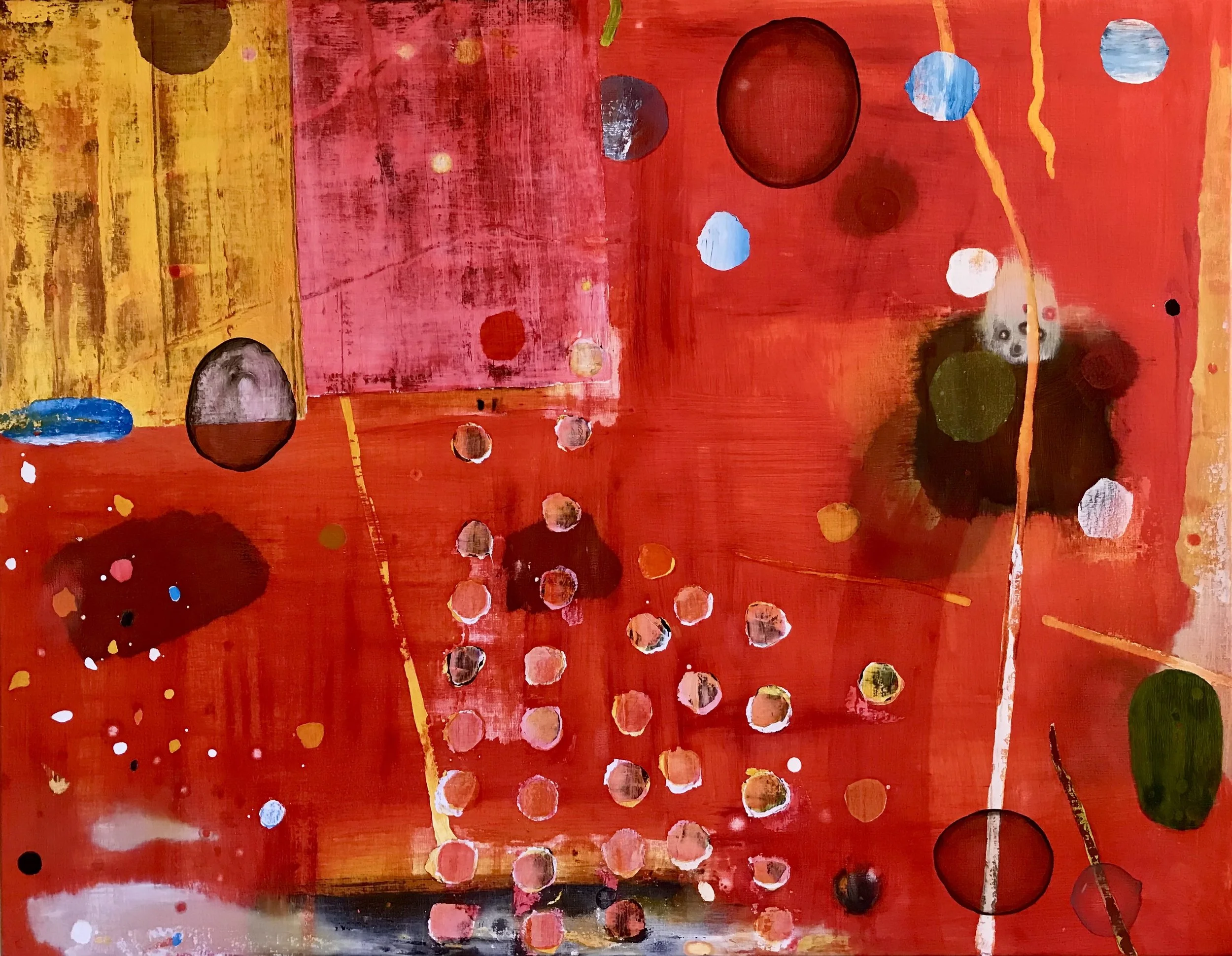 Malcolm Harding, Relative Positions, 2025, oil on canvas, 71x91cm.