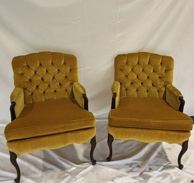 3 Mustard Velvet Parlor Chairs - Pair.jpg