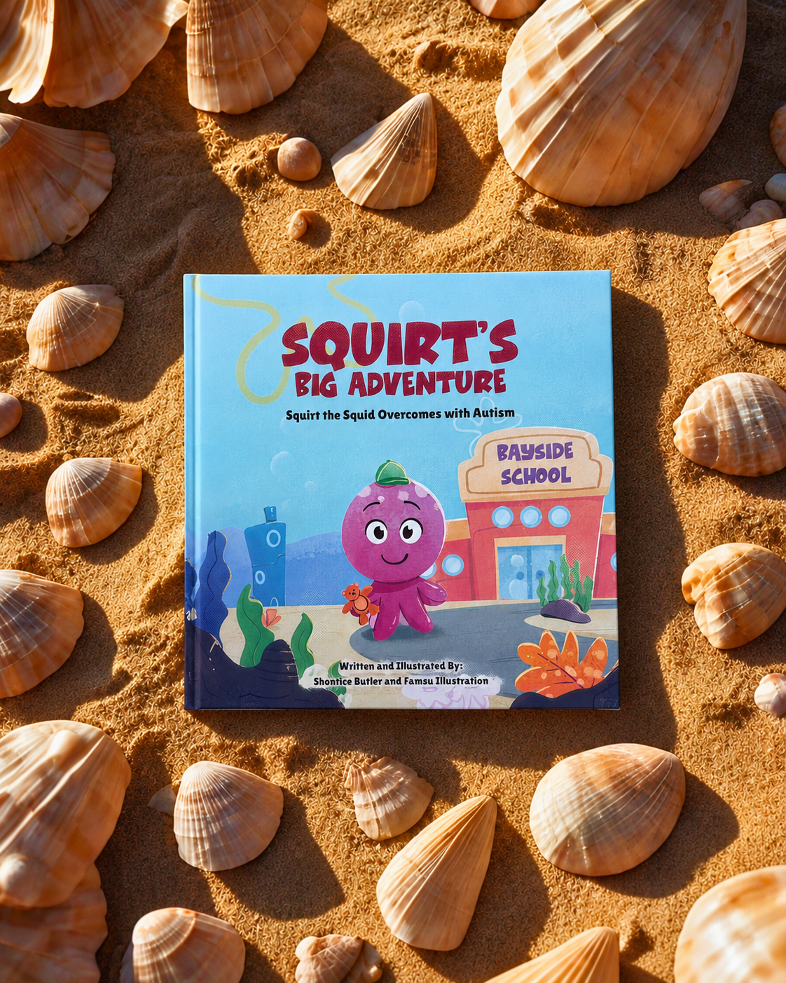 Squirt's Big Adventure sits on sandy beach