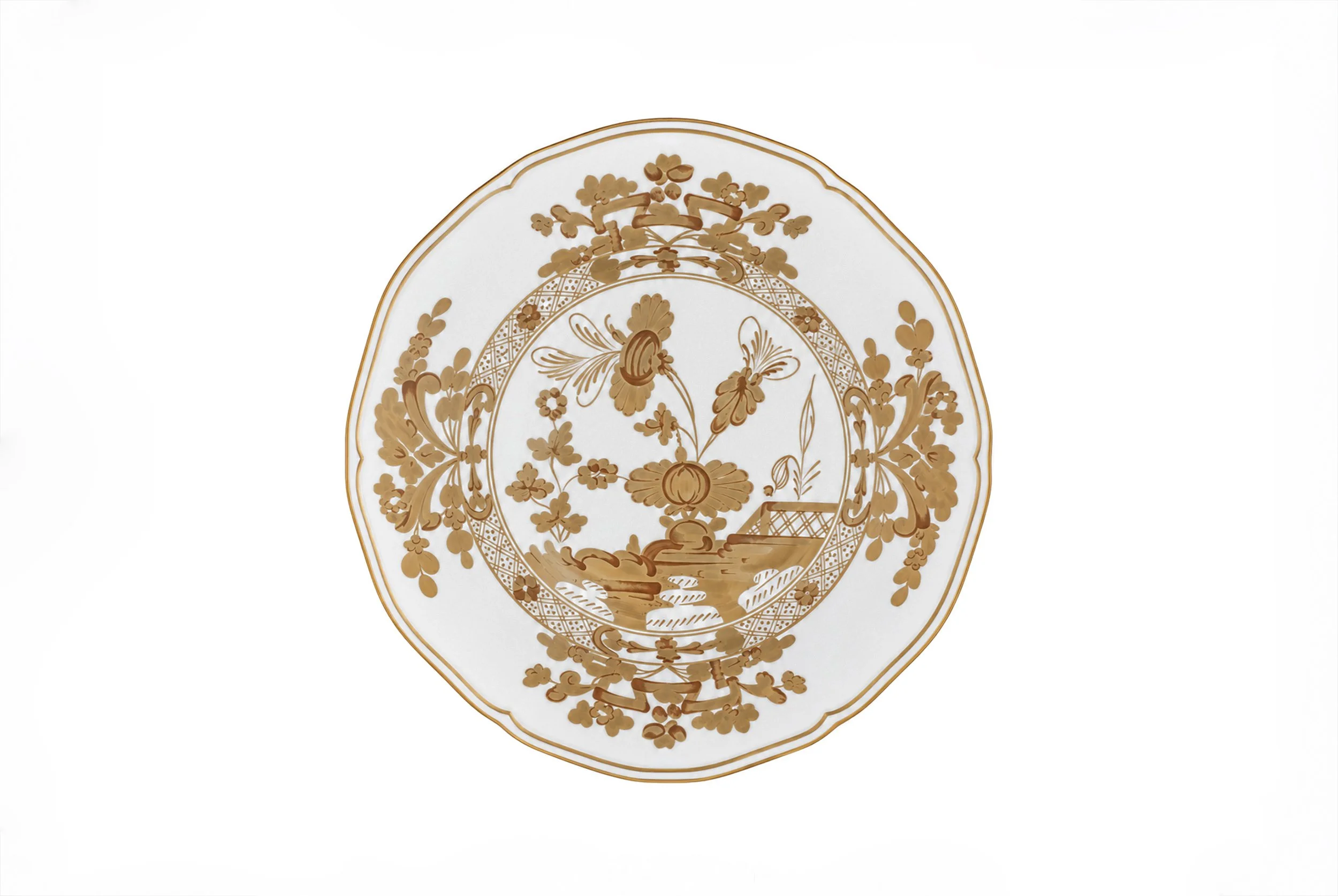Jardin d’Ambre Dinner Plate – Gold - Salad.jpg