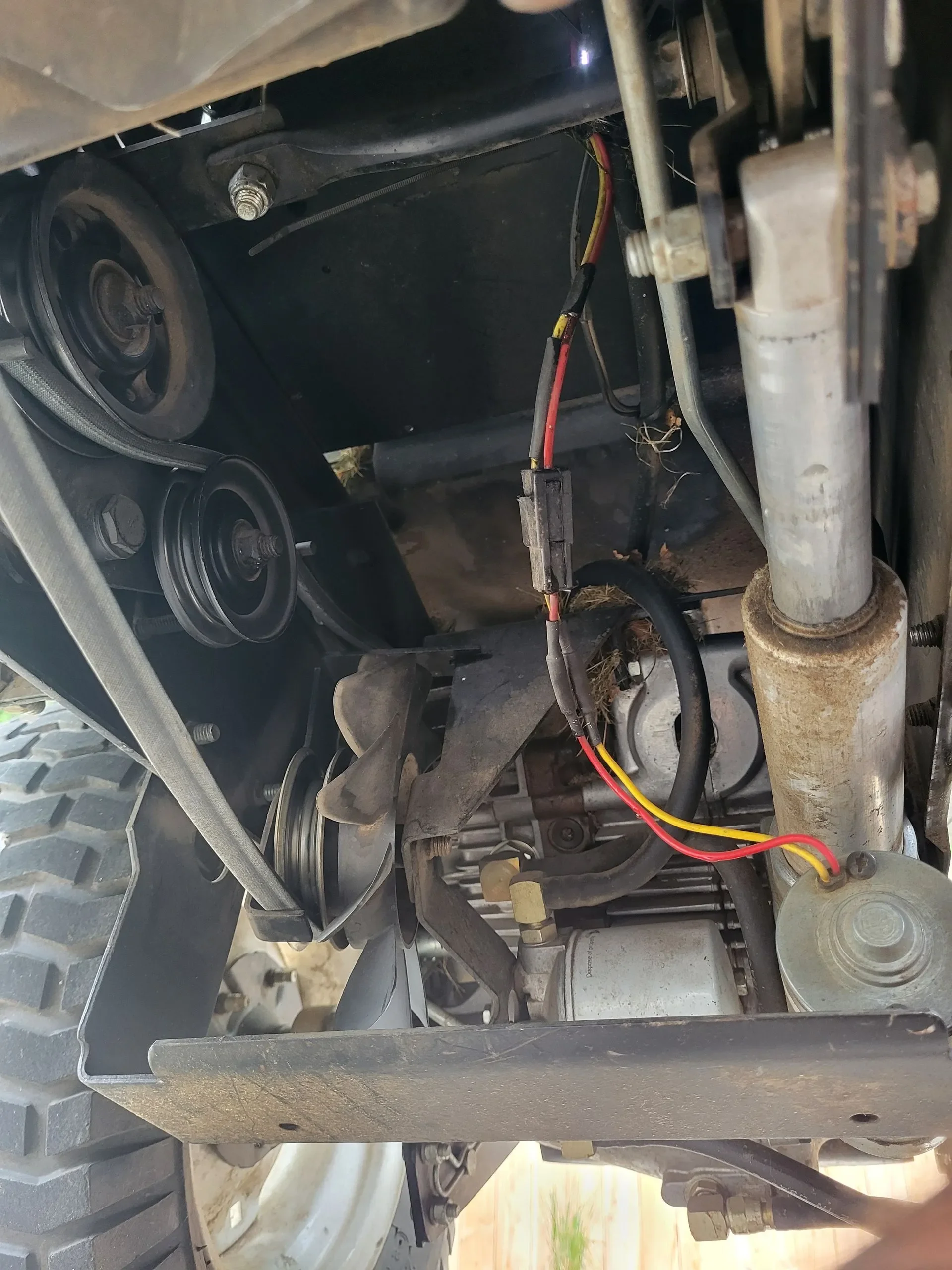 Close-up view of internal mechanical components
