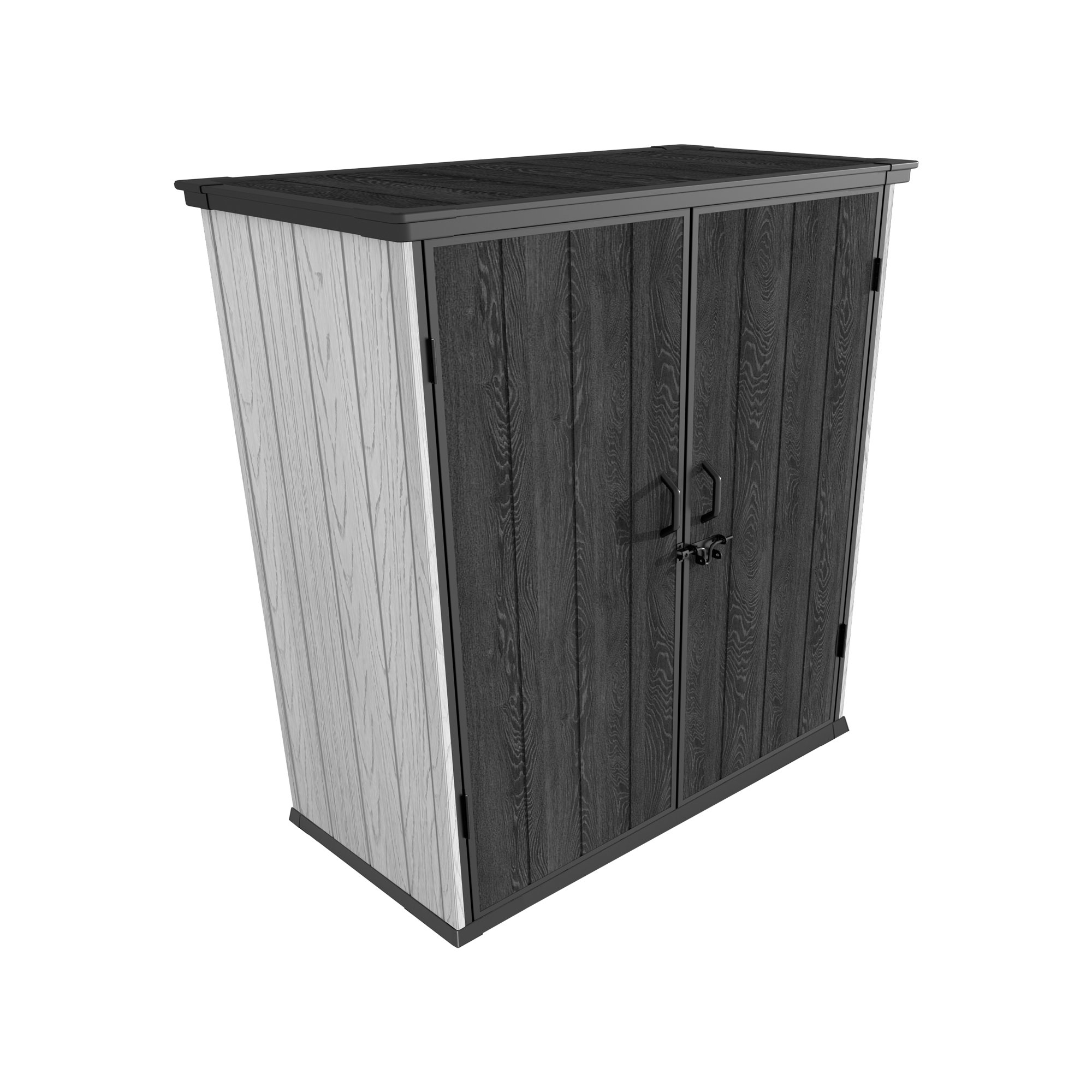 1400L Outdoor Storage Cabinet – Weatherproof Resin Garden Cabinet with Lockable Doors & Sloped Roof