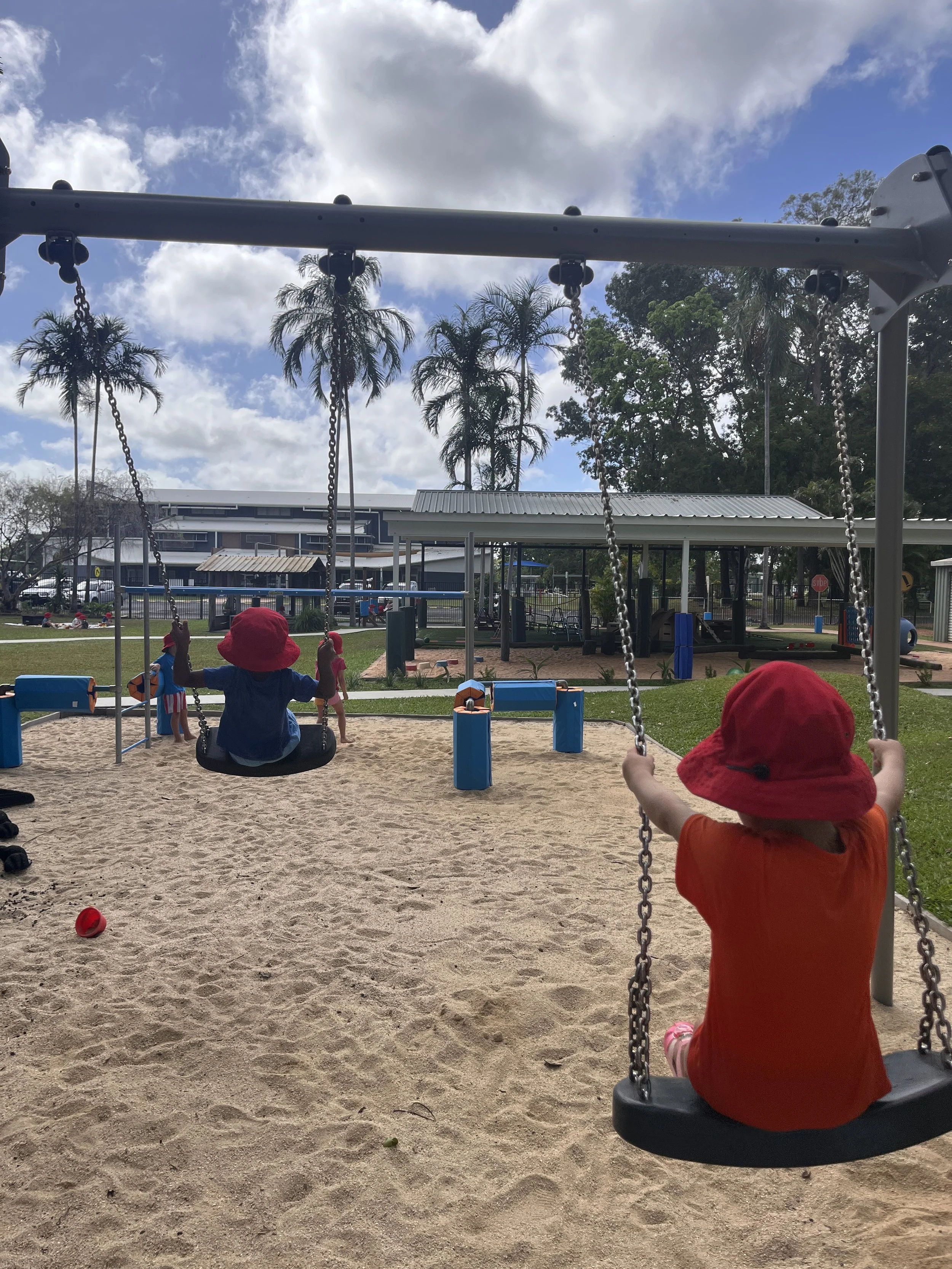 kids on swings