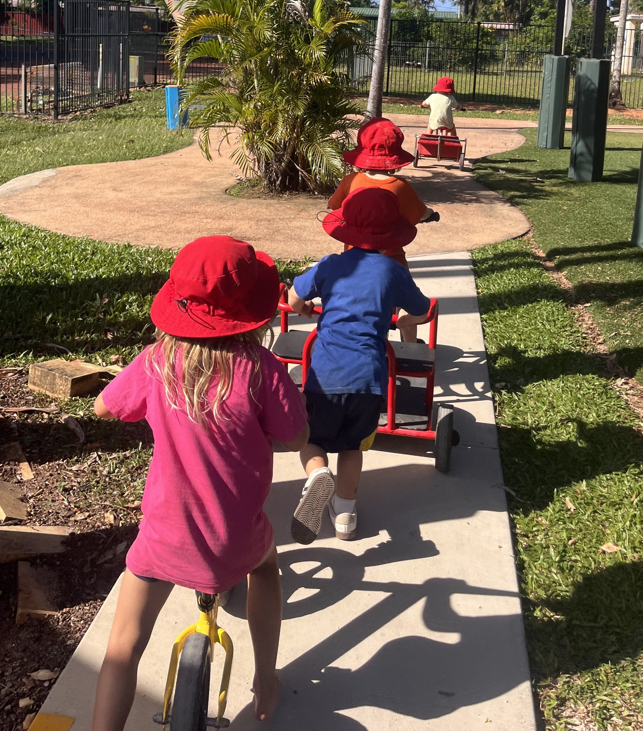 kids on bike path