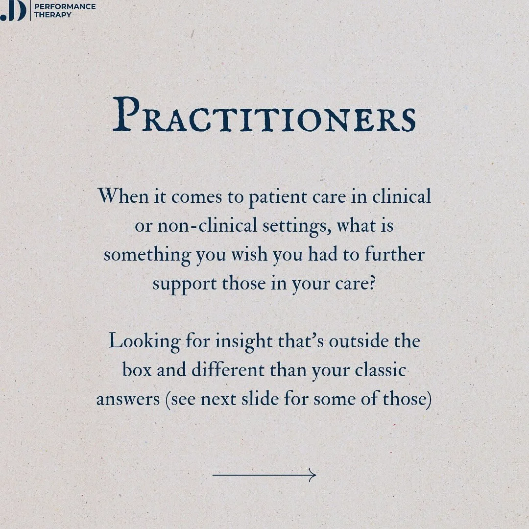 I&rsquo;m starting to work on a new project and I have some ideas of my own but I would love to hear from practitioners and/or those who are receiving care. Is there something you wish you had to help support your clientele outside of the in-person t