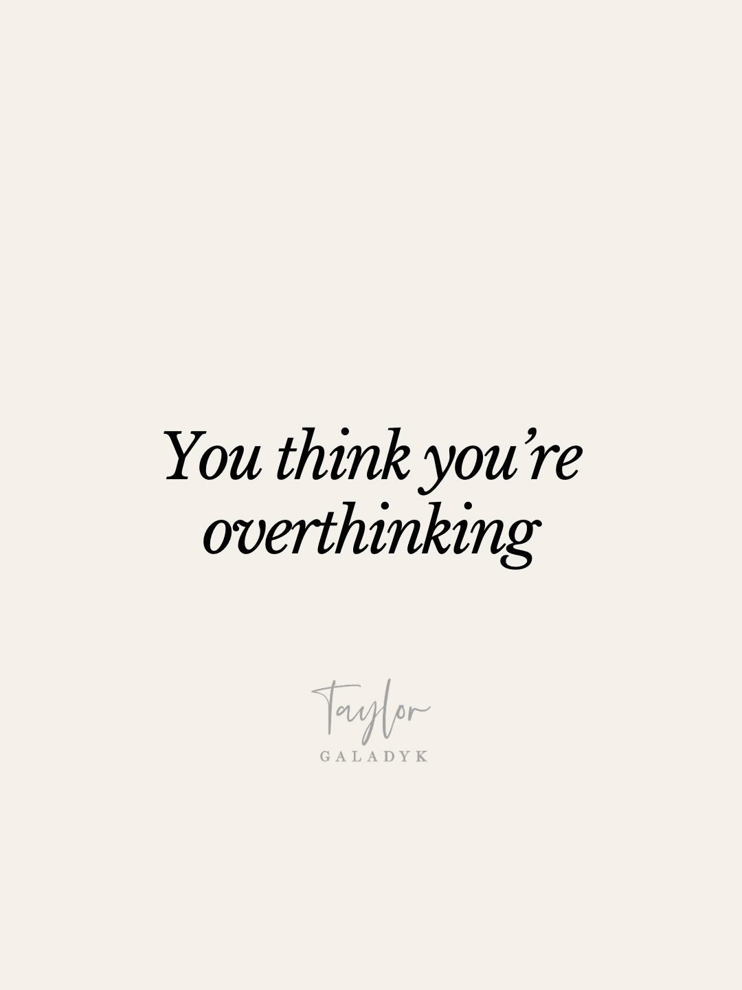 What we often call &ldquo;overthinking&rdquo; is usually something deeper.

It&rsquo;s your nervous system trying to create safety in an environment where it doesn&rsquo;t fully feel it yet.

So your mind takes over.

It scans.
It anticipates.
It tri