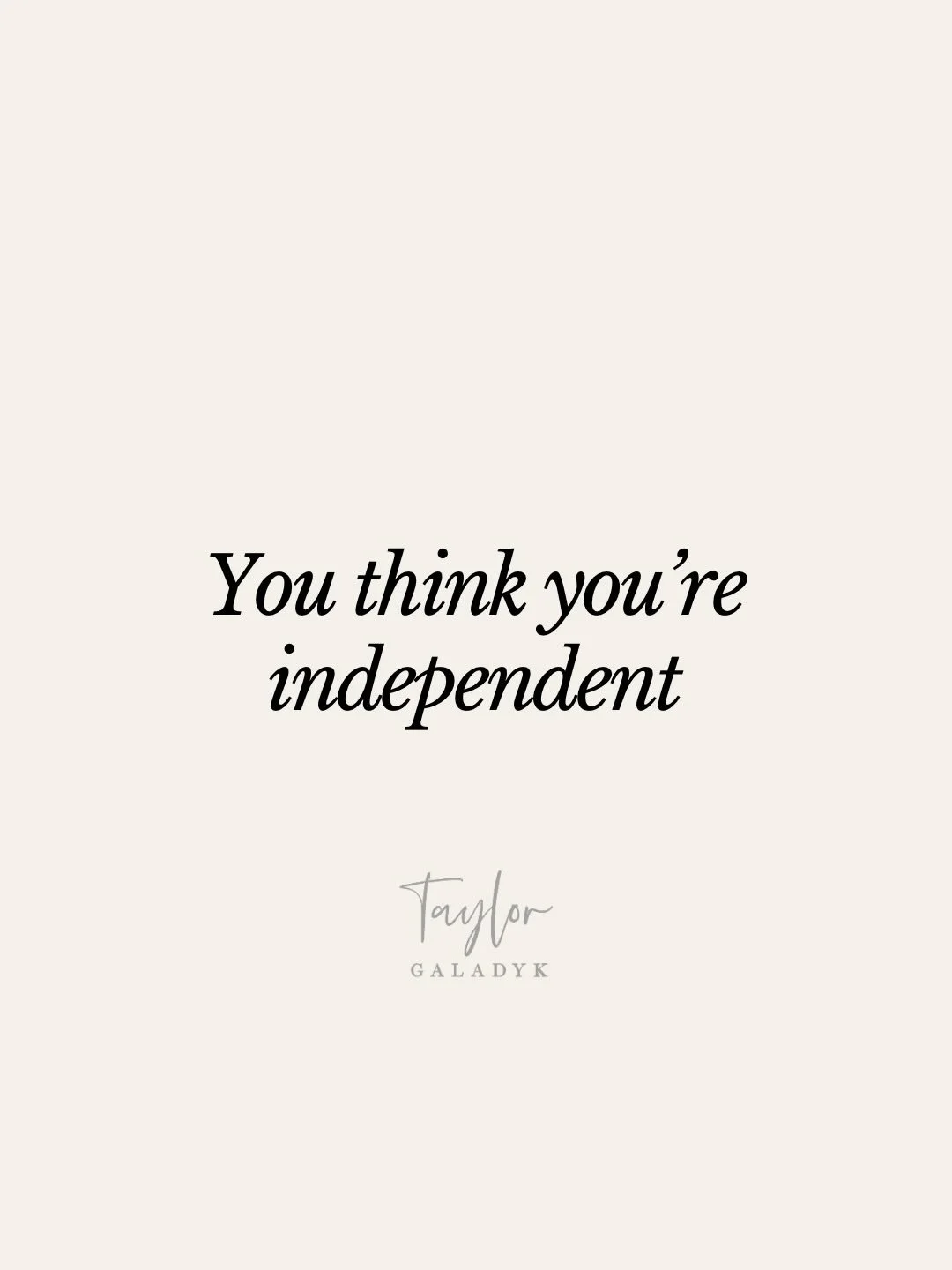 Not everything called &ldquo;independence&rdquo; is freedom.

Sometimes it&rsquo;s survival mode in disguise.

The masculine part of you wants to protect yourself.

The feminine part of you wants to teach you how to receive.

It&rsquo;s okay if you&r