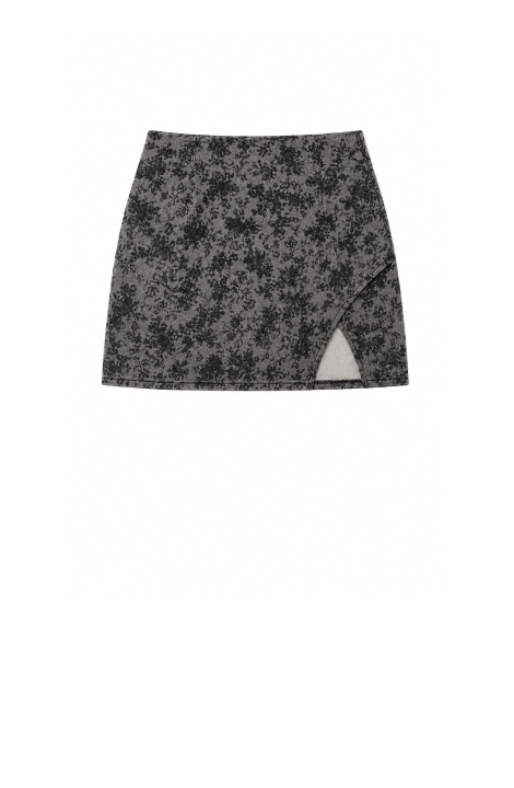 Devoré Denim Miniskirt