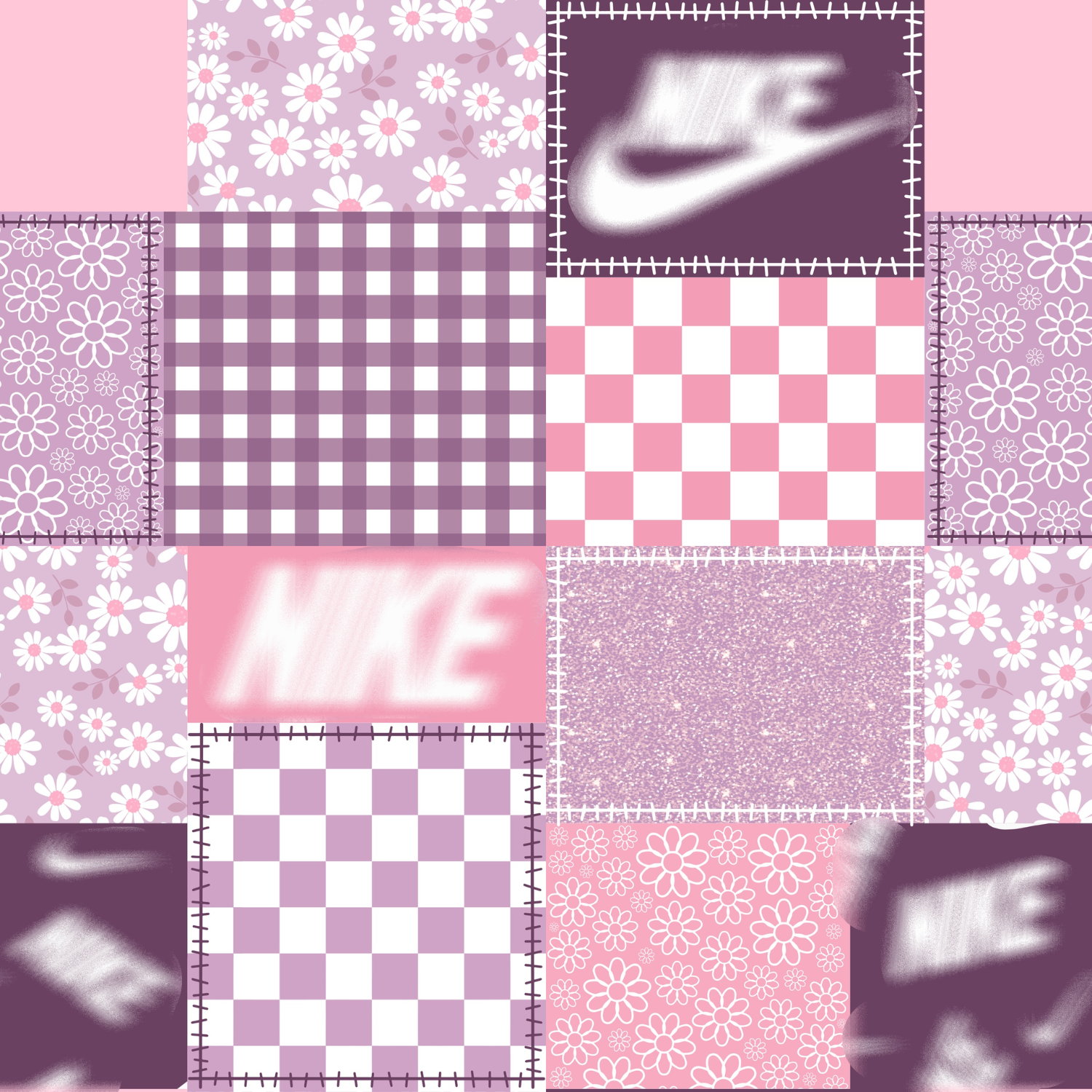 Purple Groovy Checks