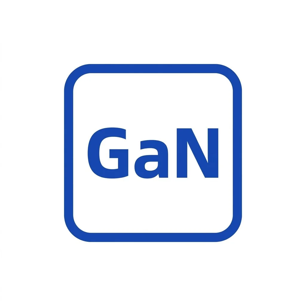 Symbol representing an AI model, with the label 'GaN' in blue inside a rounded square outline on a white background.