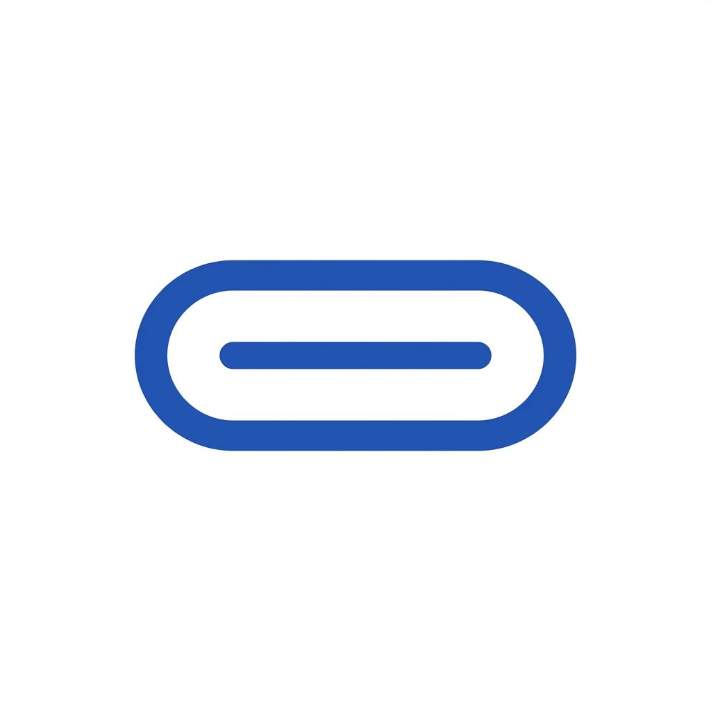 Blue paperclip icon on a white background.