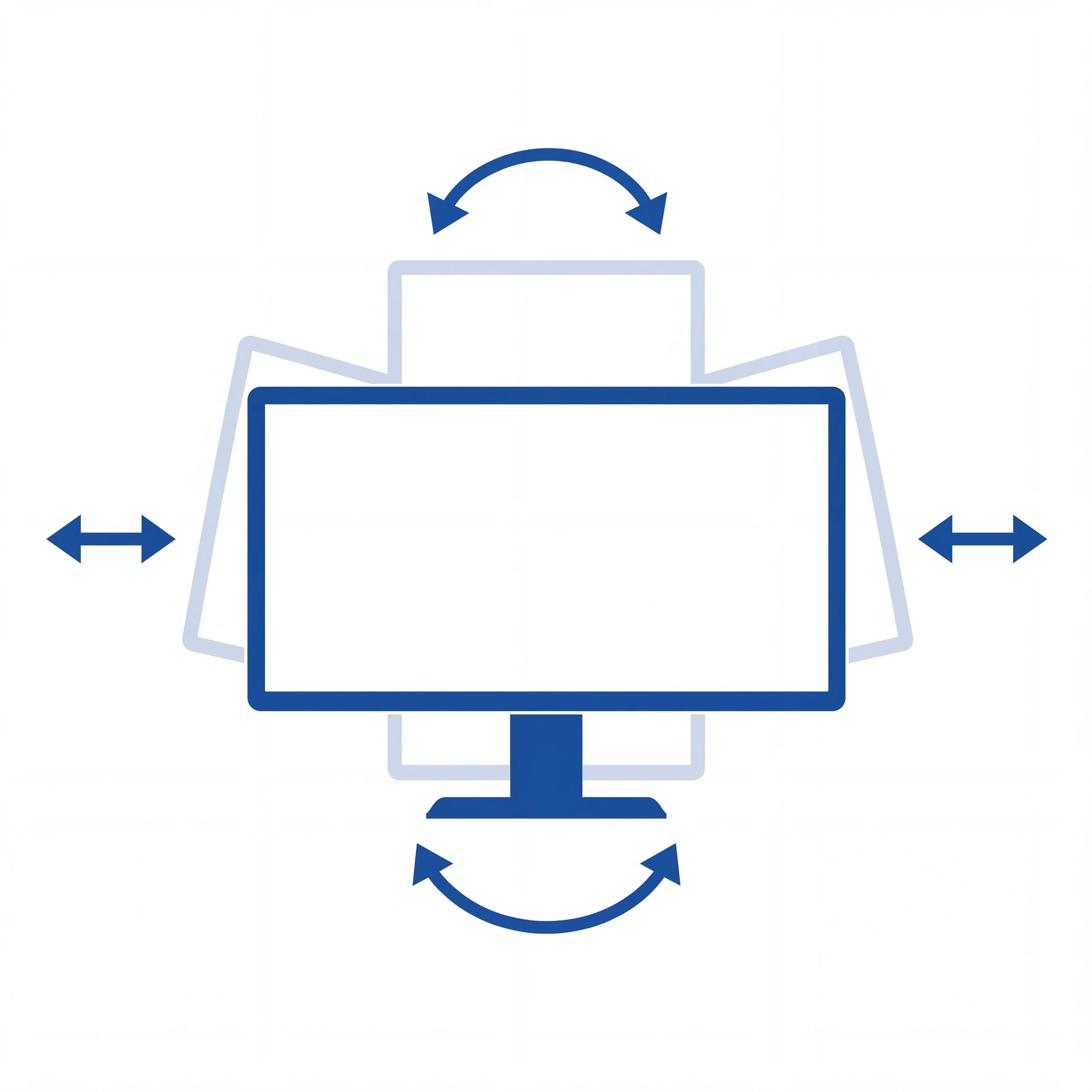 Single monitor arm showing tilt, swivel, and screen-rotation adjustment.