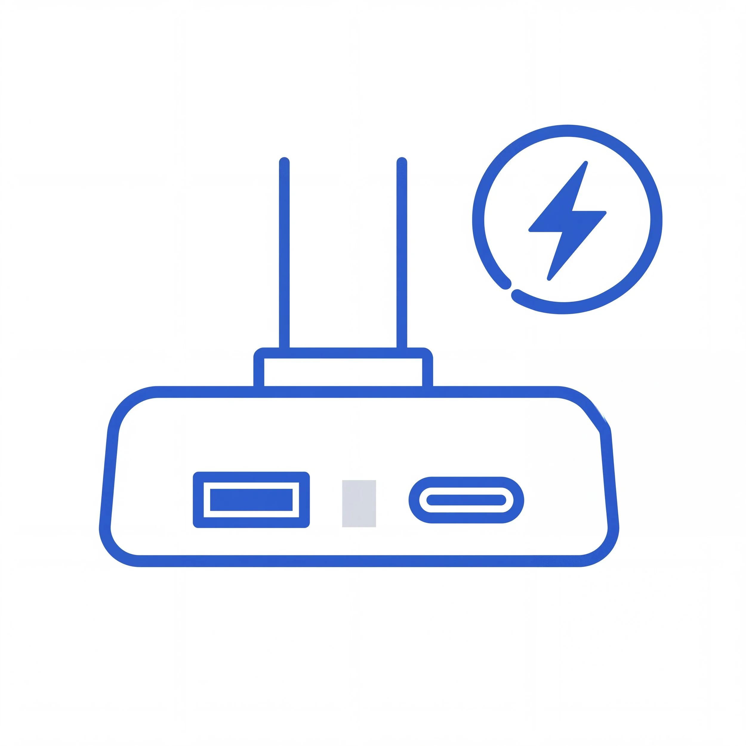 Smart monitor-arm base with one USB-A 3.0 port and one USB-C port.