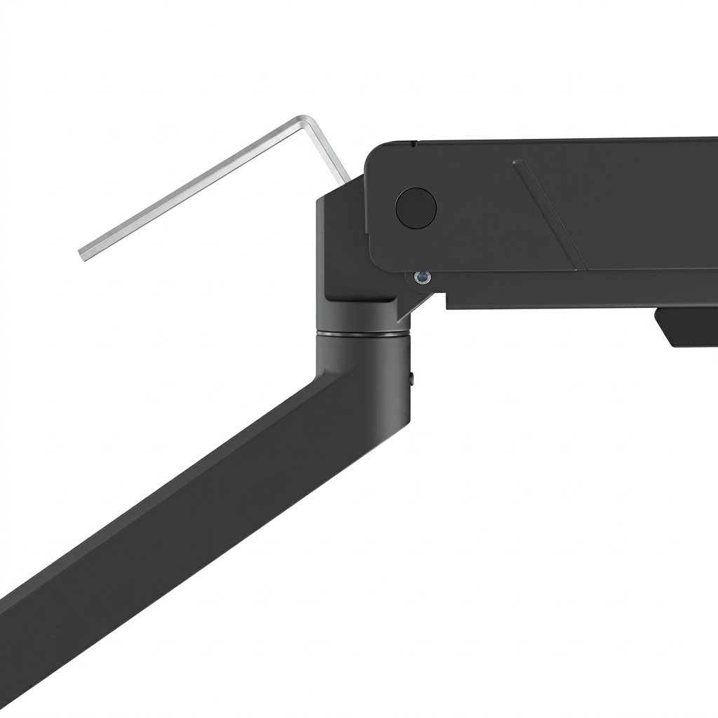 Built-in spring-tension adjustment used to balance the monitor’s weight.