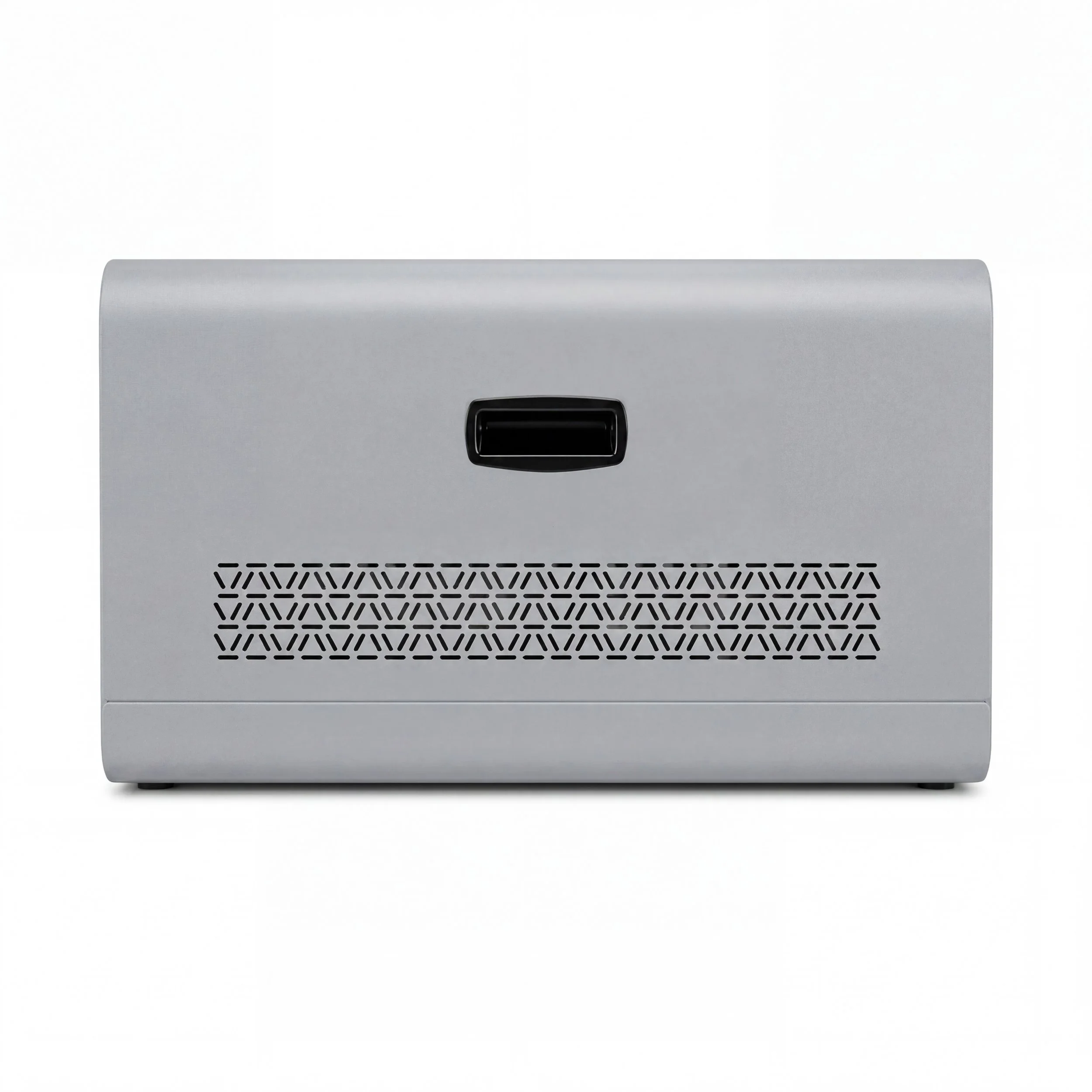 Side ventilation openings and integrated handle on the 16 Unit Charging Cabinet.