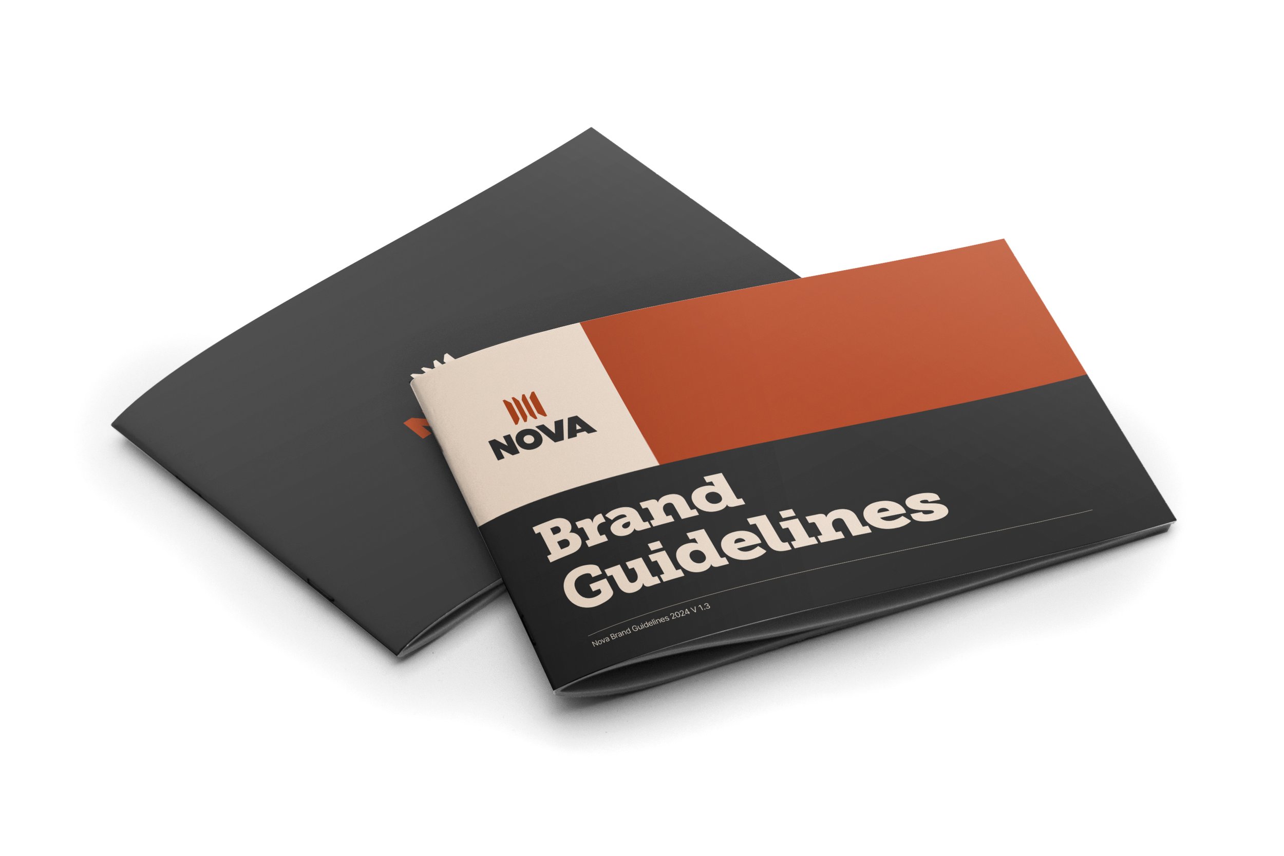 Brand guidelines booklet cover.
