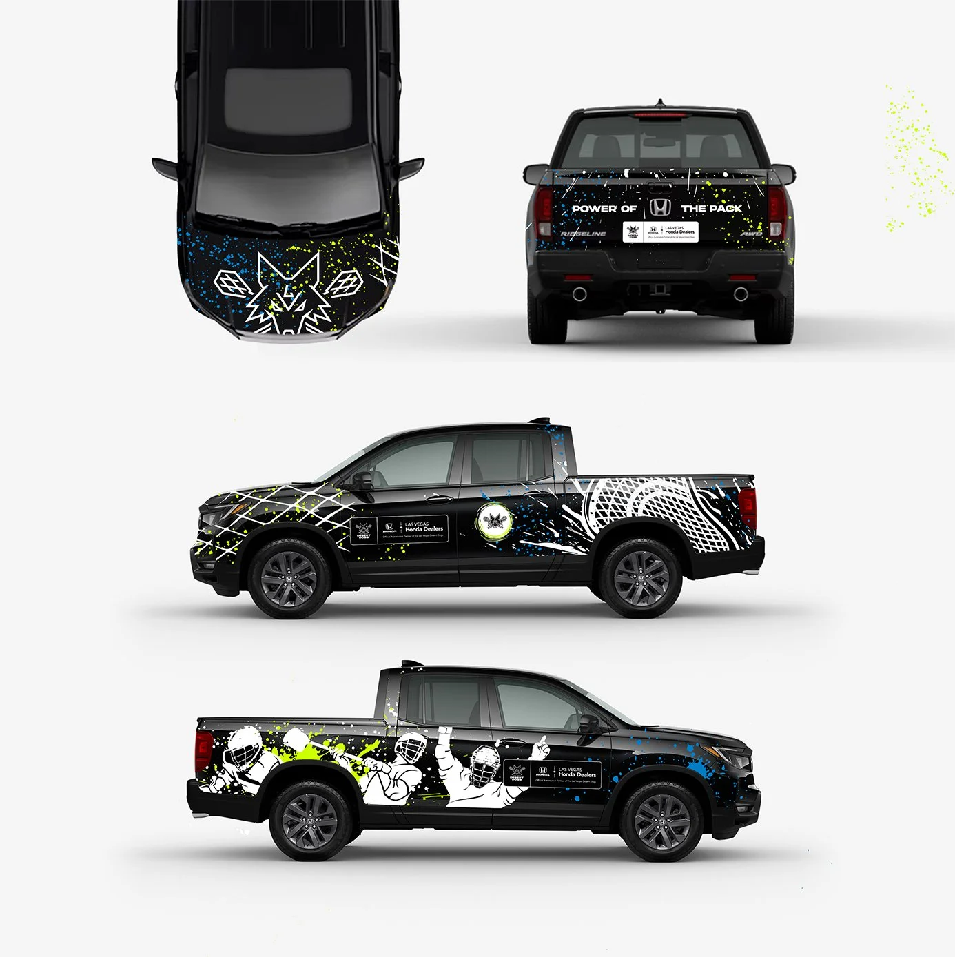 Las Vegas Desert Dogs and Honda Ridgeline vehicle wrap..