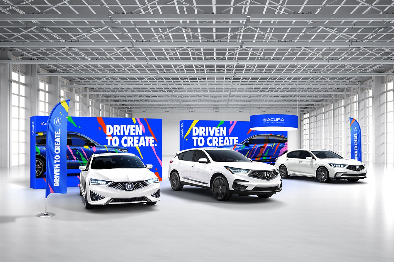 Indoor Acura vehicle display at Texas Auto Show at State Fair of Texas