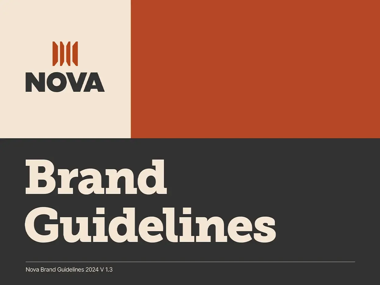 Nova brand guidelines booklet cover