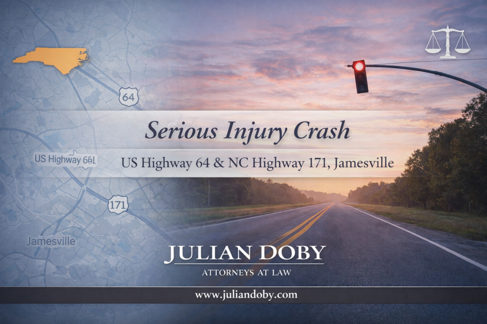Jamesville Crash Injures 4: Teen Runs Red Light at US-64 and NC-171