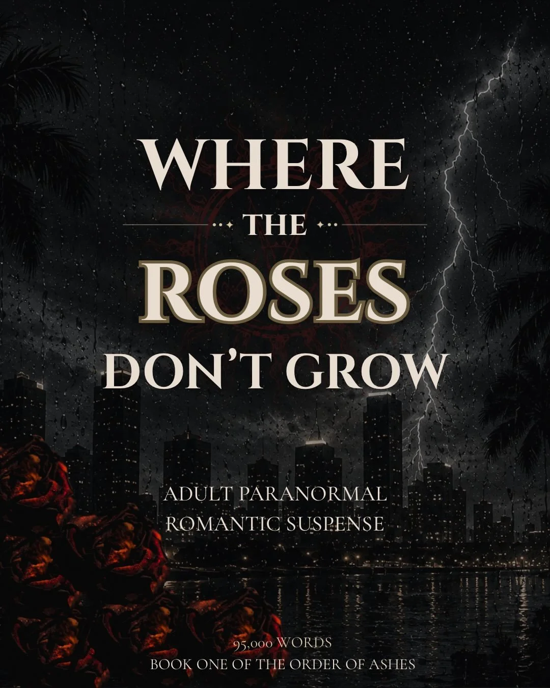 WHERE THE ROSES DON&rsquo;T GROW is an adult paranormal romantic suspense novel set in storm-soaked Tampa, Florida. 

When bookstore owner Mayah Carmody begins witnessing the final moments of murder victims tied to a string of ritualistic killings, s