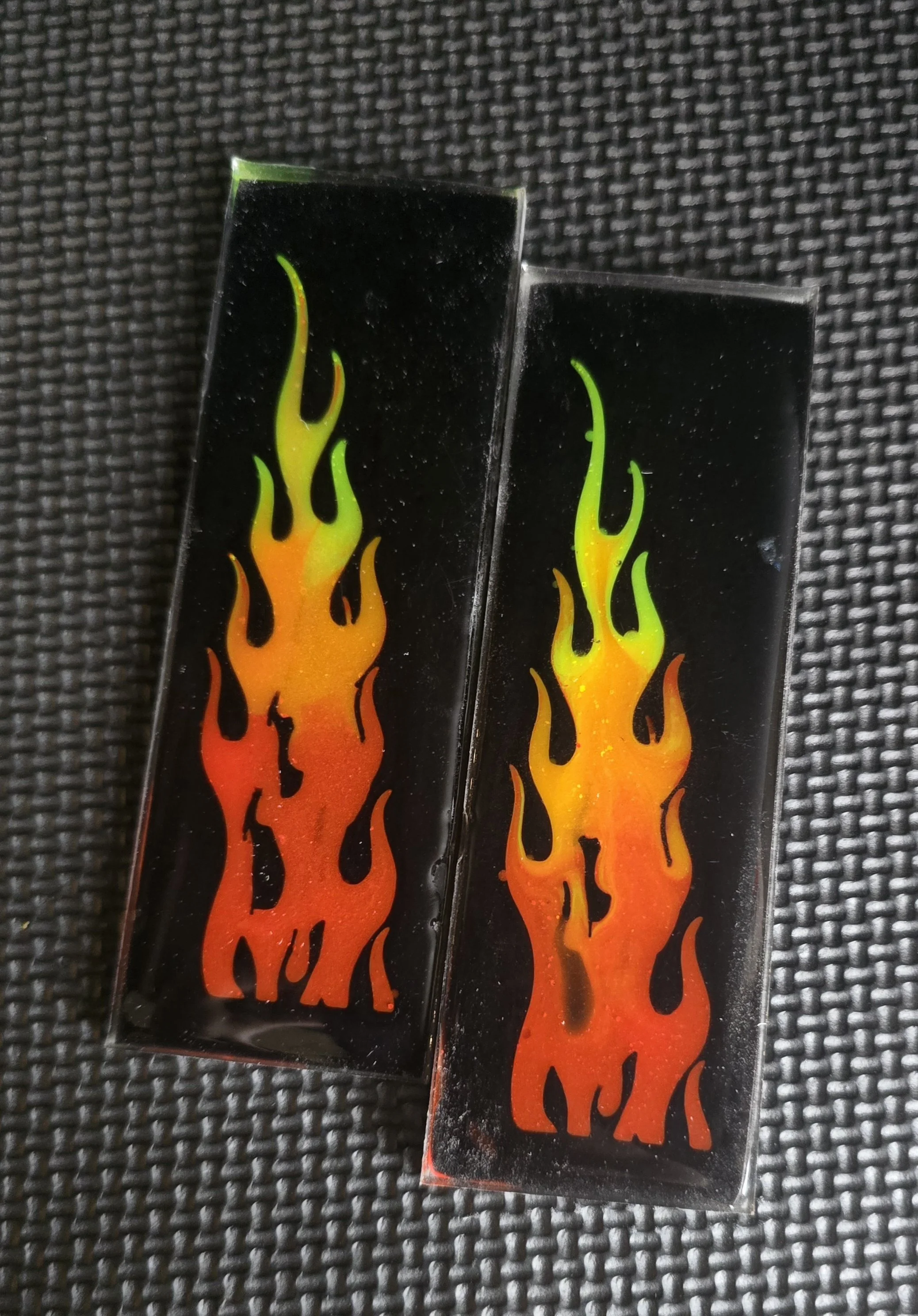 .4x2x6 inch  FLAME RESIN KNIFE SCALES