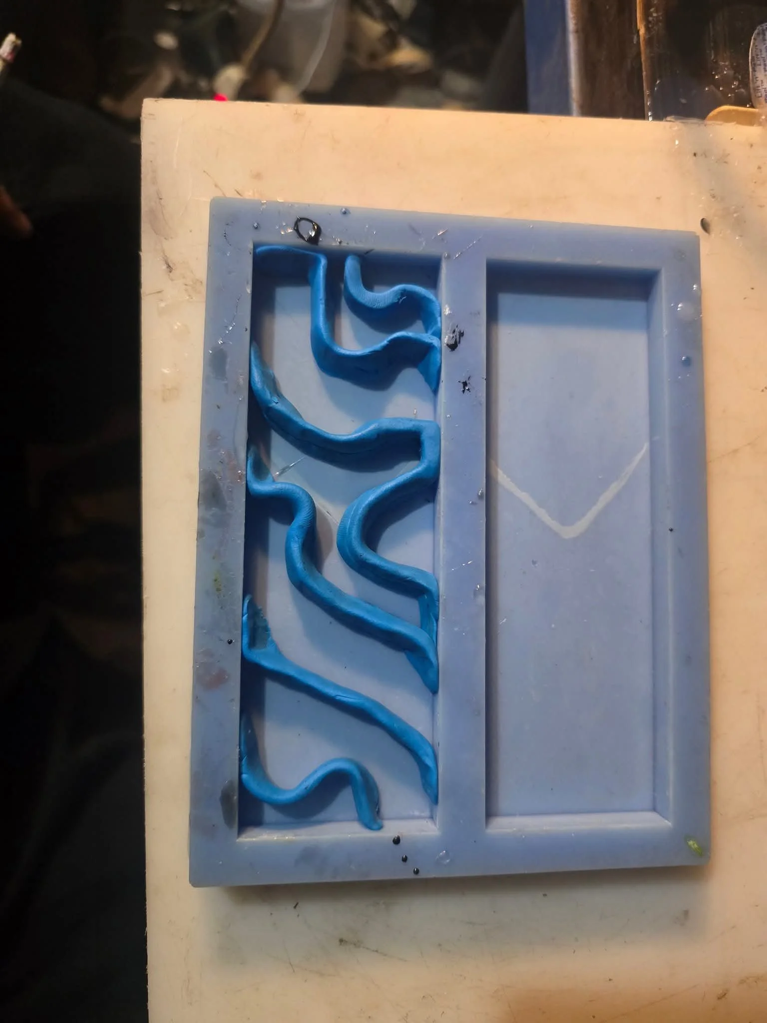 Experimenting with modeling clay and resin