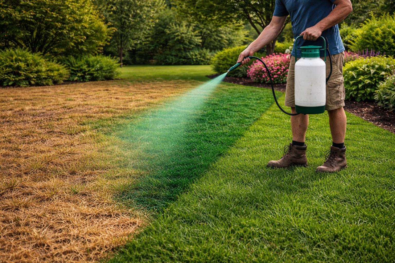 dead and green grass over head with someone..png