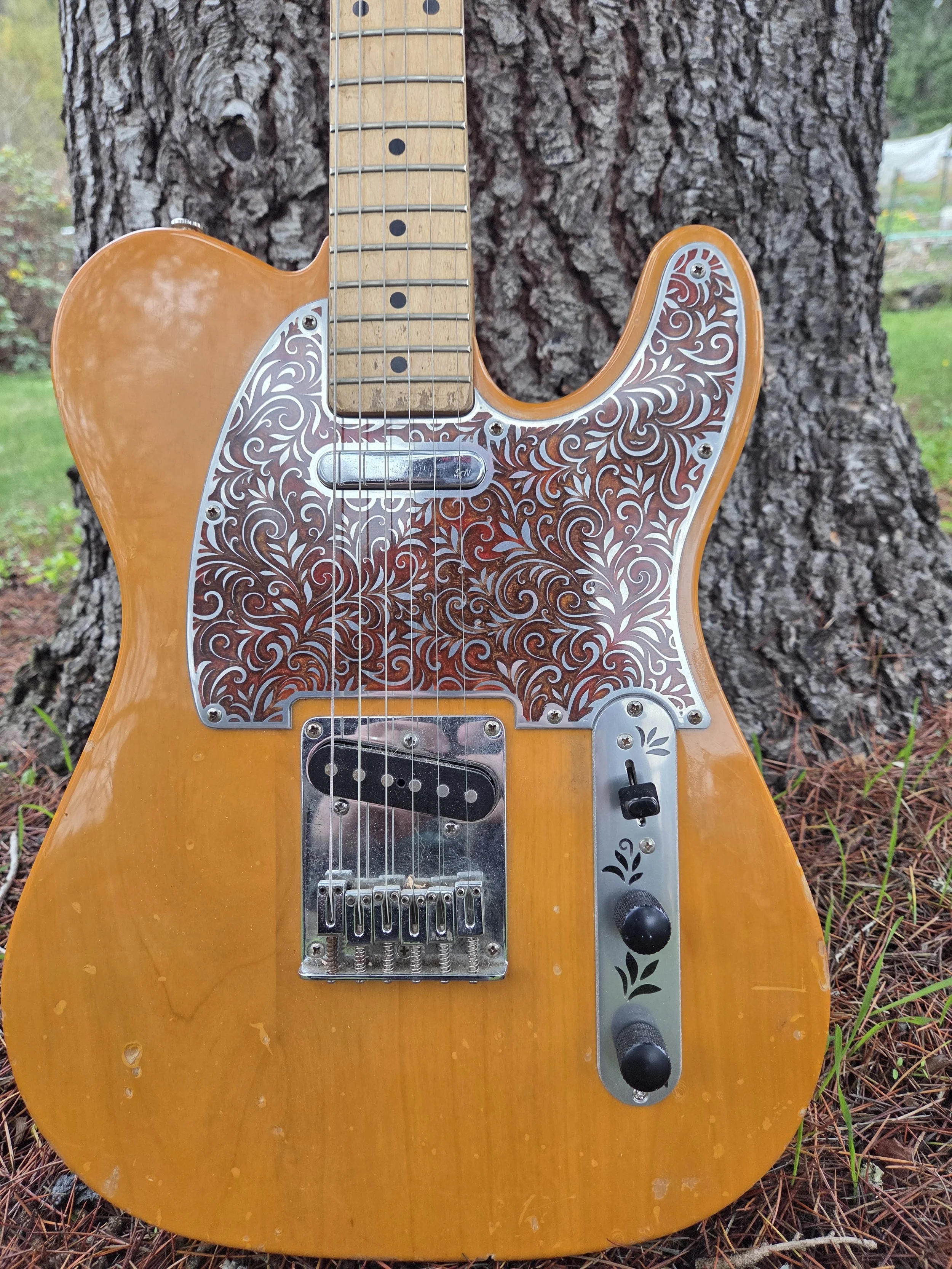 Prototype pickguard and control plate to fit Squier Telecaster