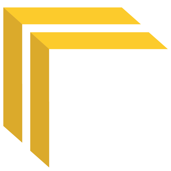 Icon with a bold black outline of three books stacked vertically, with yellow covers and no visible titles.