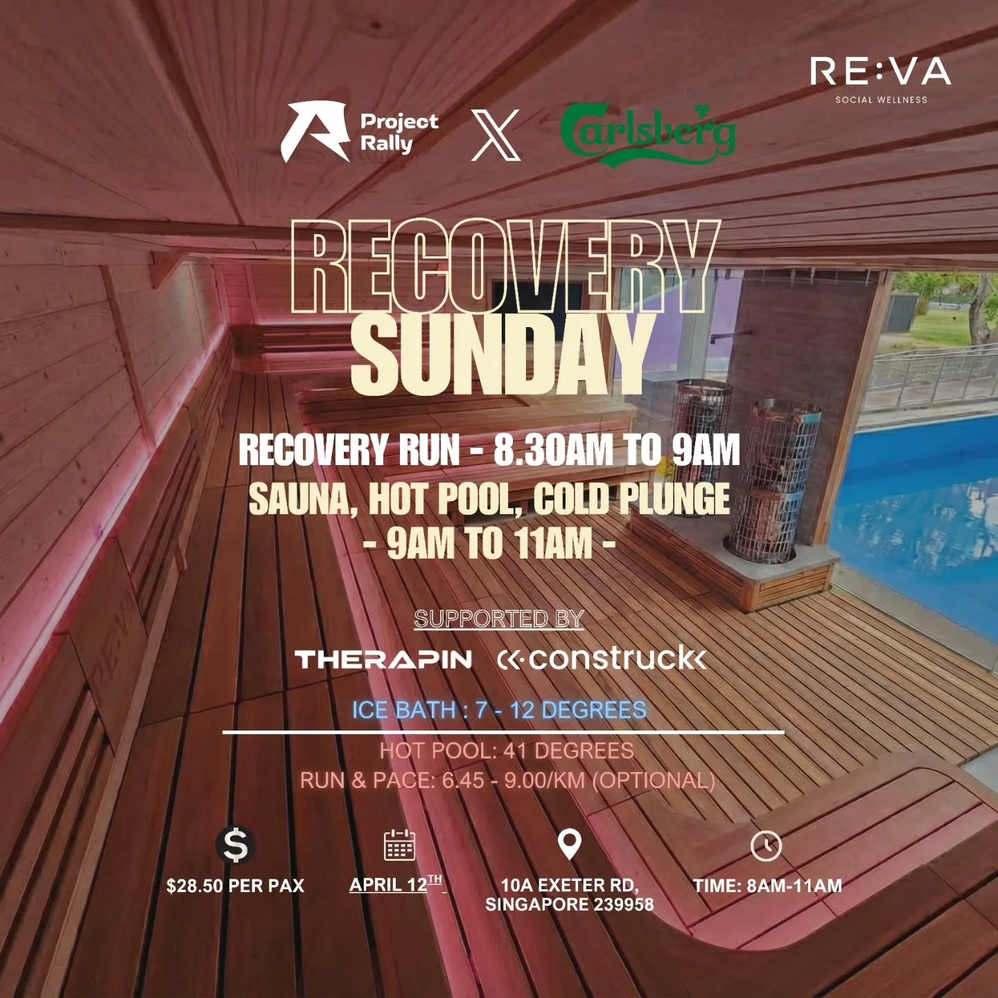 Legs hurting, arms hurting, feeling lethargic after the HYROX &amp; 2XU weekend? This one's for you! 
IN COLLABORATION with @carlsbergsg @revasocialwellness @therapinofficial @construckk we bring to you, a recovery experience with the community. See 