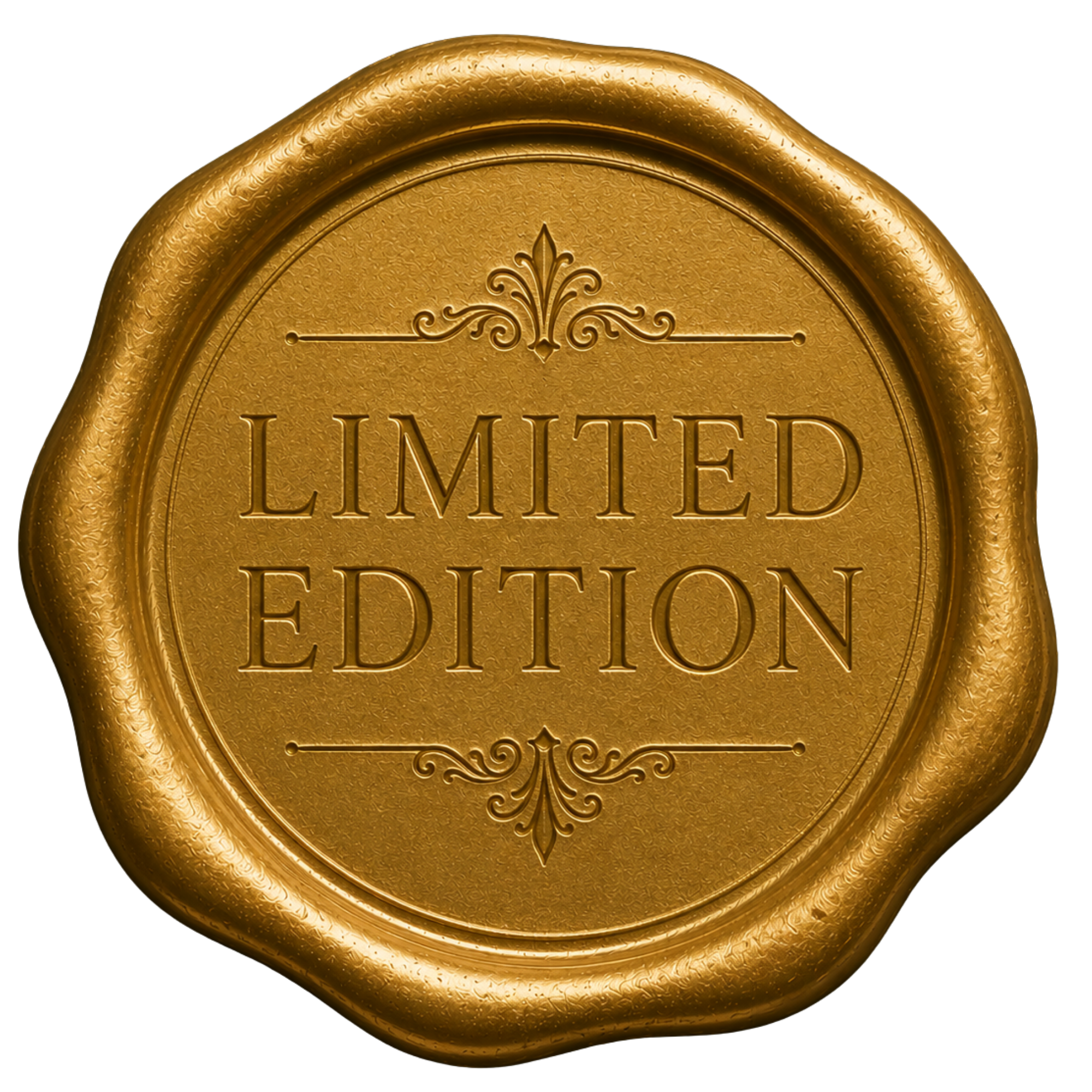 Gold medal with a decorative border and engraving, reading "Limited Edition".