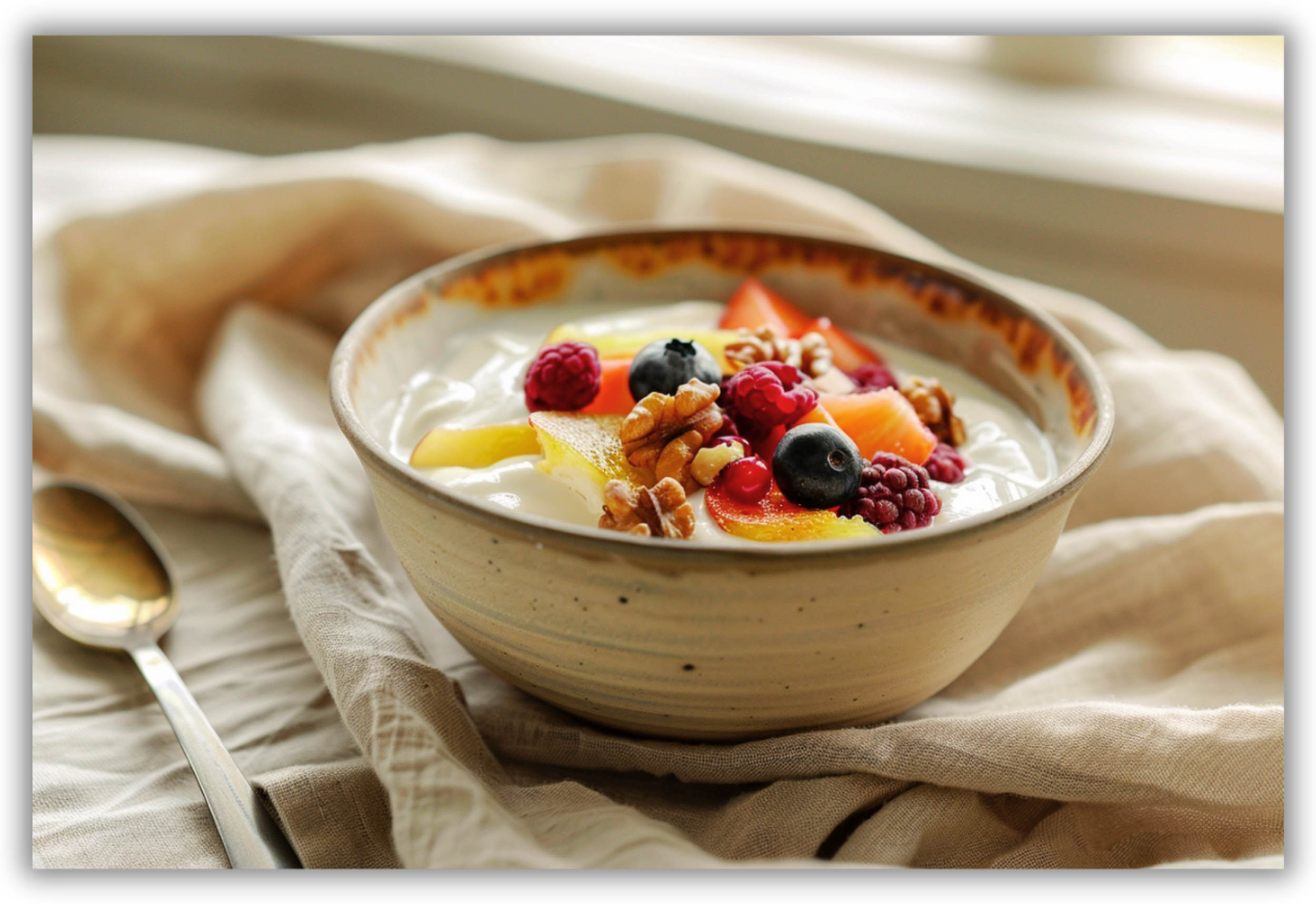 Fruit with Nuts and Yogurt