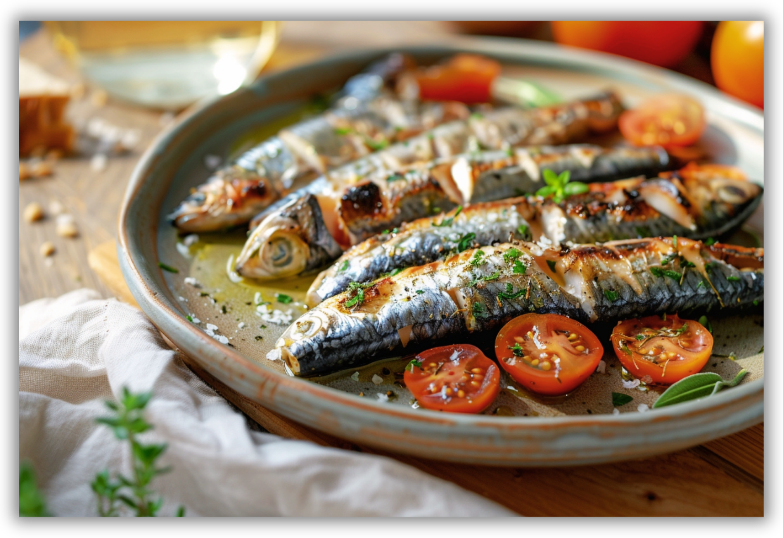 Sardines with Tomatoes, Herbs, and Bread


