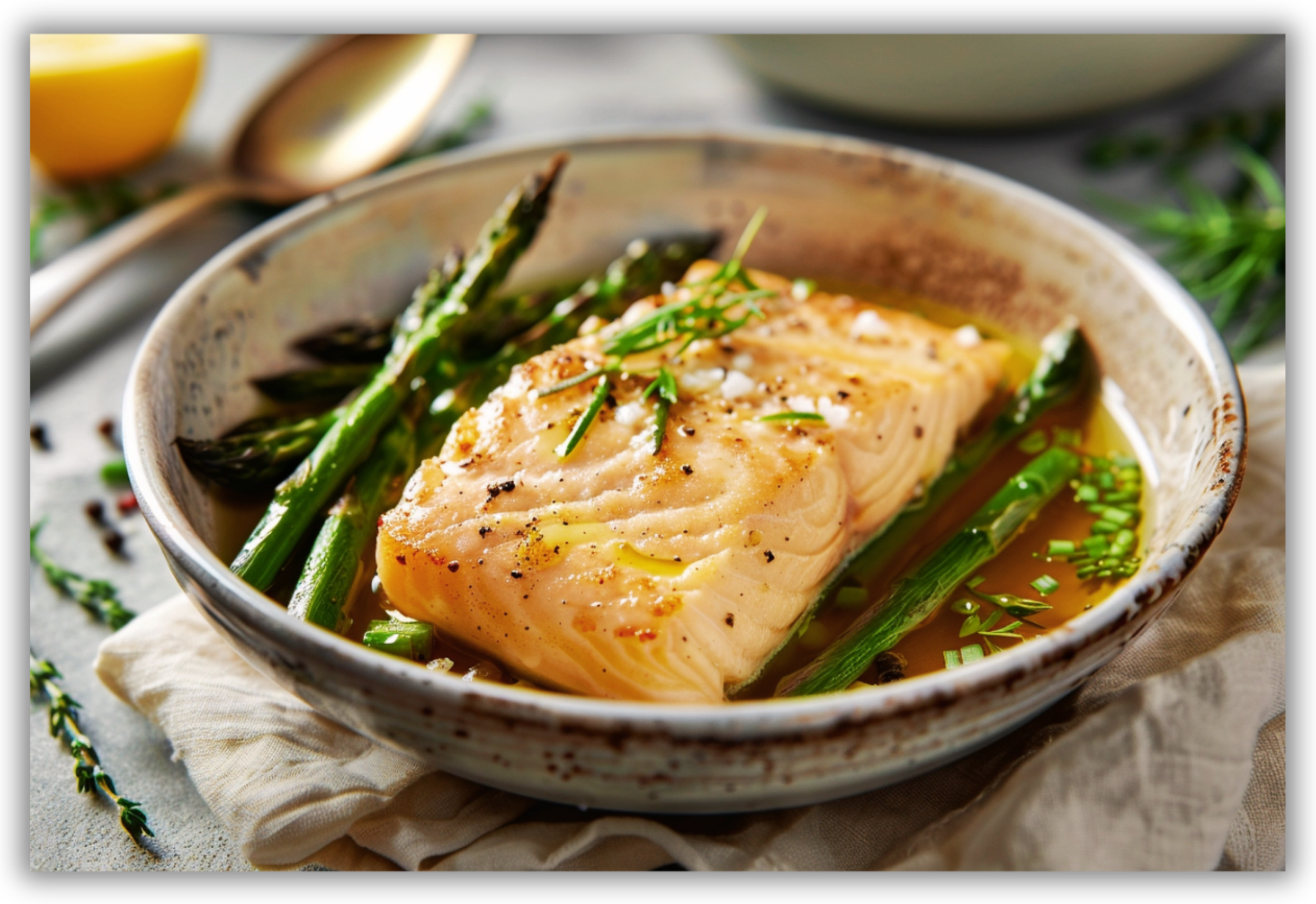 Herb-Crusted Salmon with Asparagus and Lemon