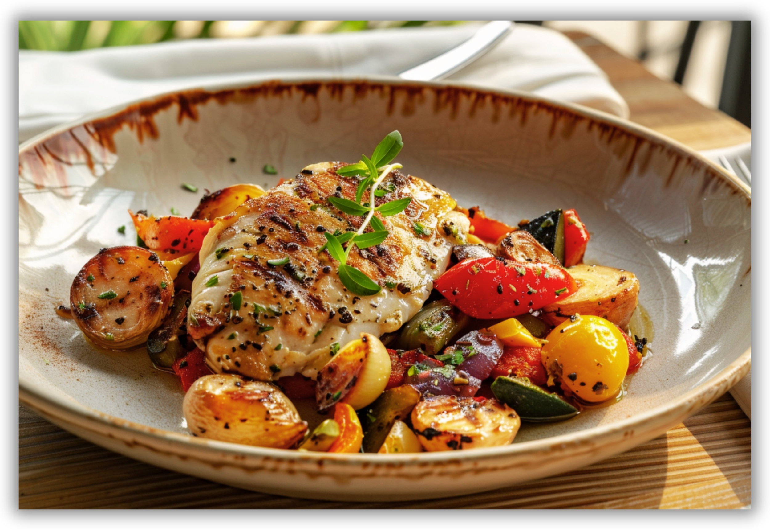Leftover Fish or Protein with Vegetables and Olive Oil
