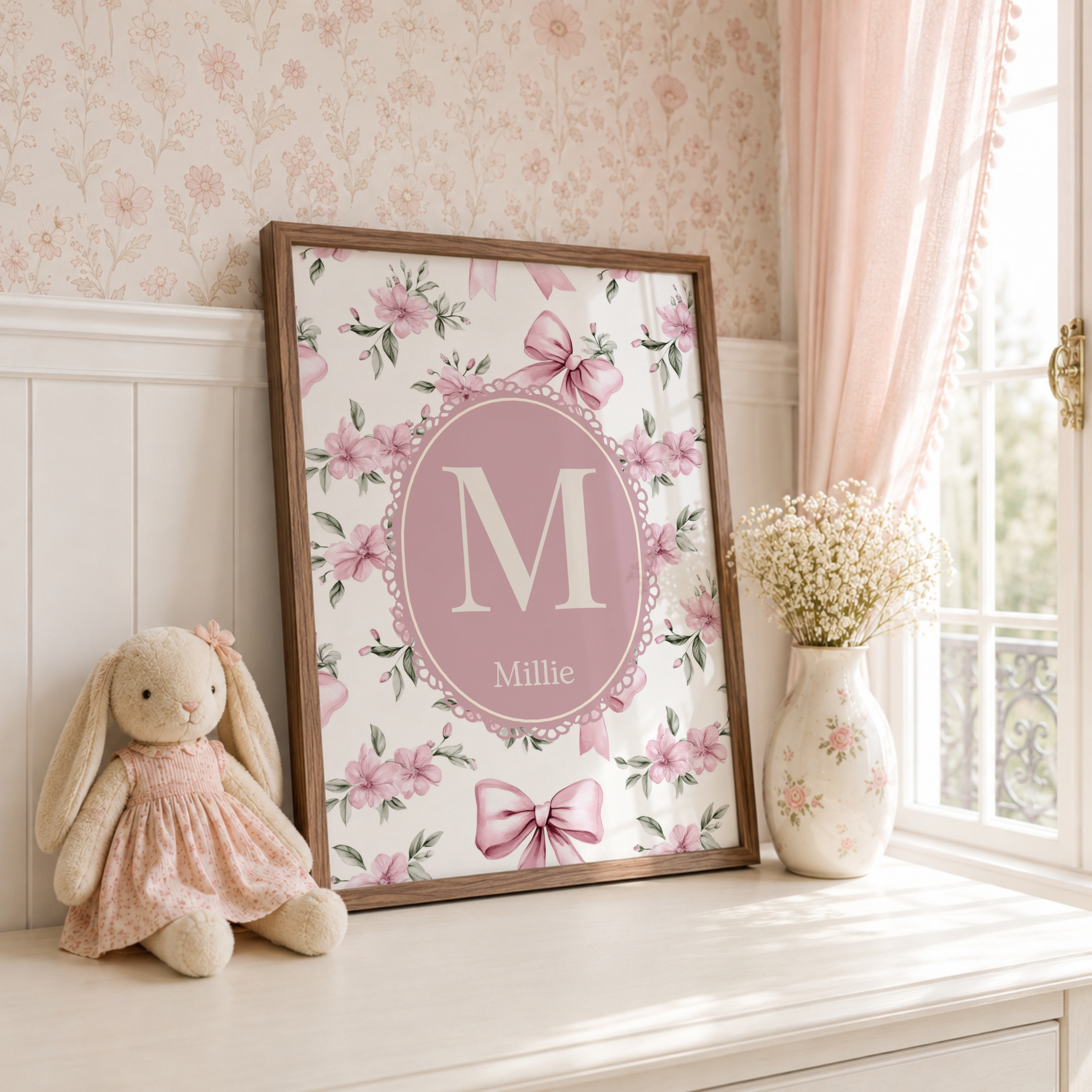 Personalised Floral Initial Print